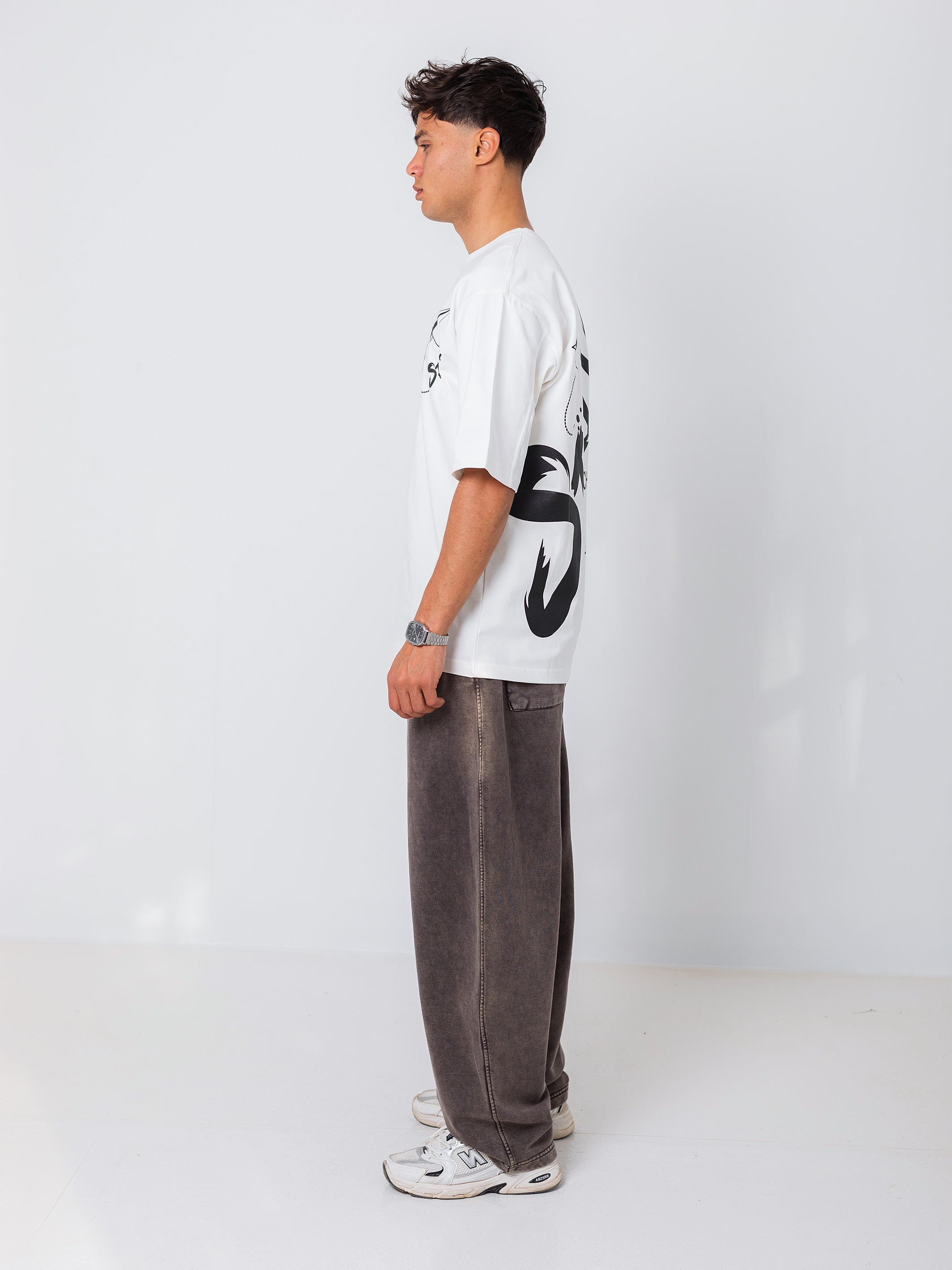 OVERSIZED PRINTED TEE  STRIVE - Off-White