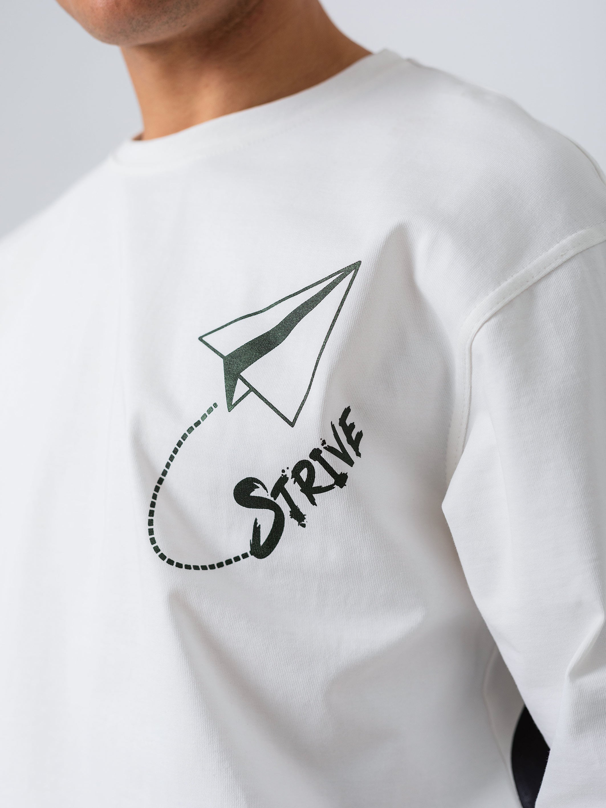 OVERSIZED PRINTED TEE  STRIVE - Off-White