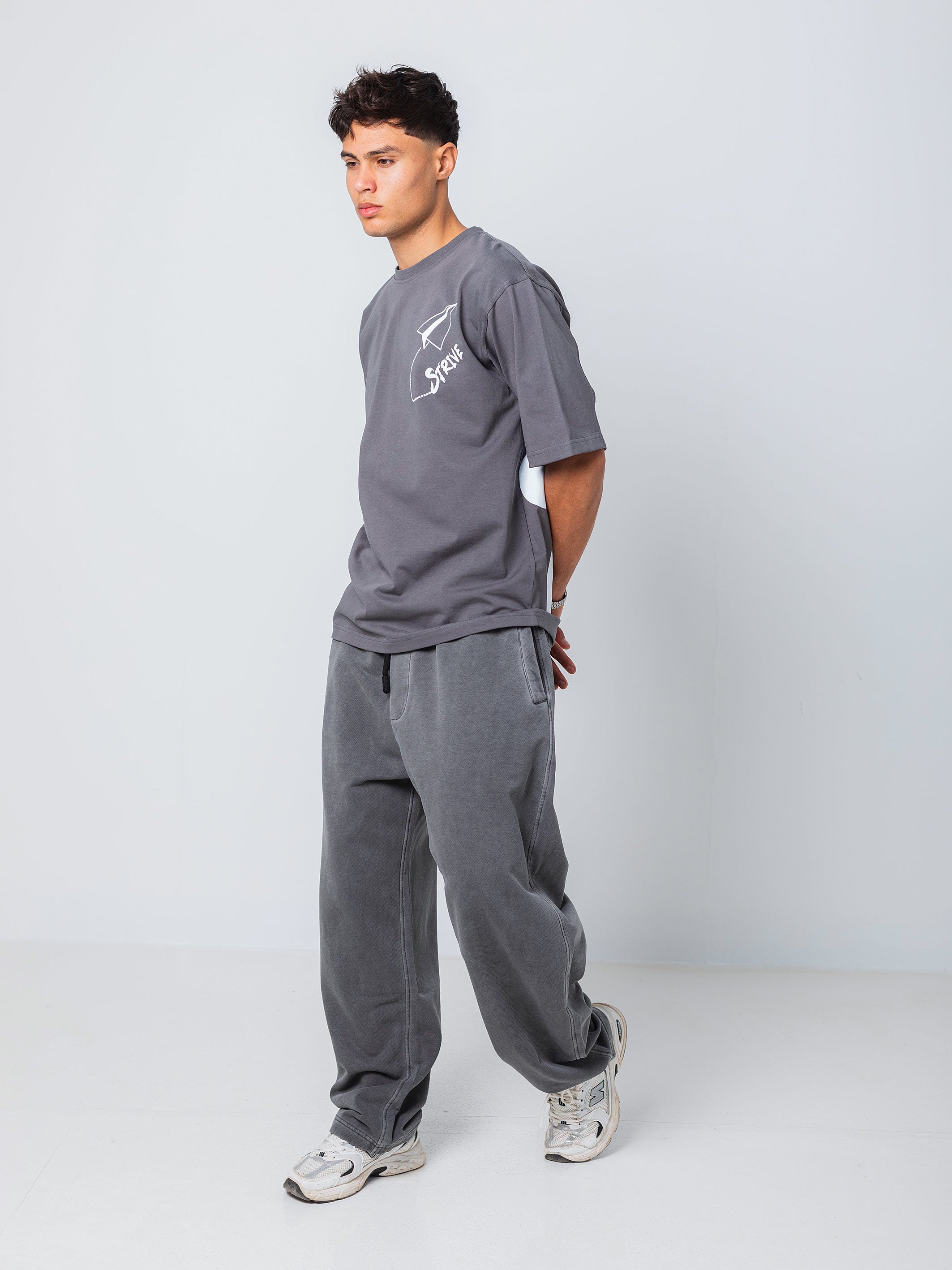 OVERSIZED PRINTED TEE  STRIVE - Grey