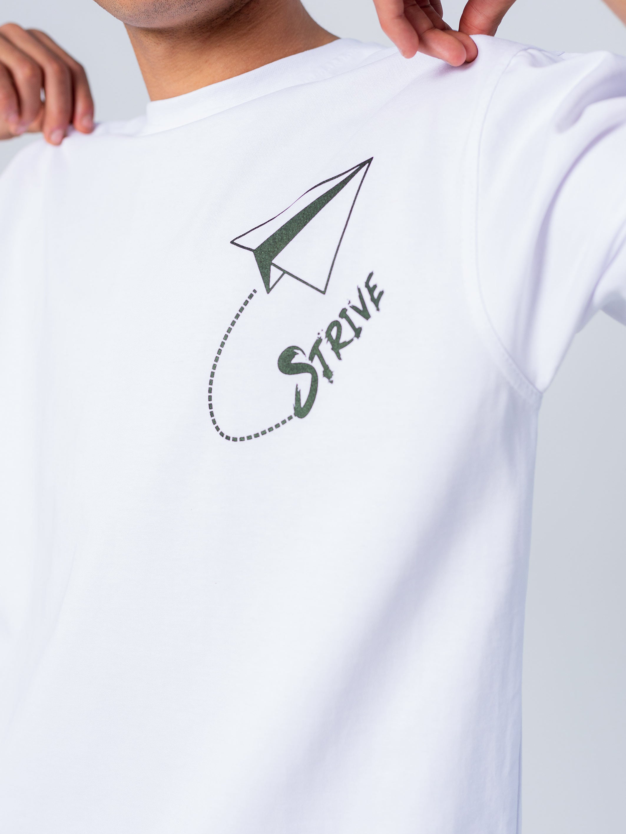 OVERSIZED PRINTED TEE  STRIVE - White