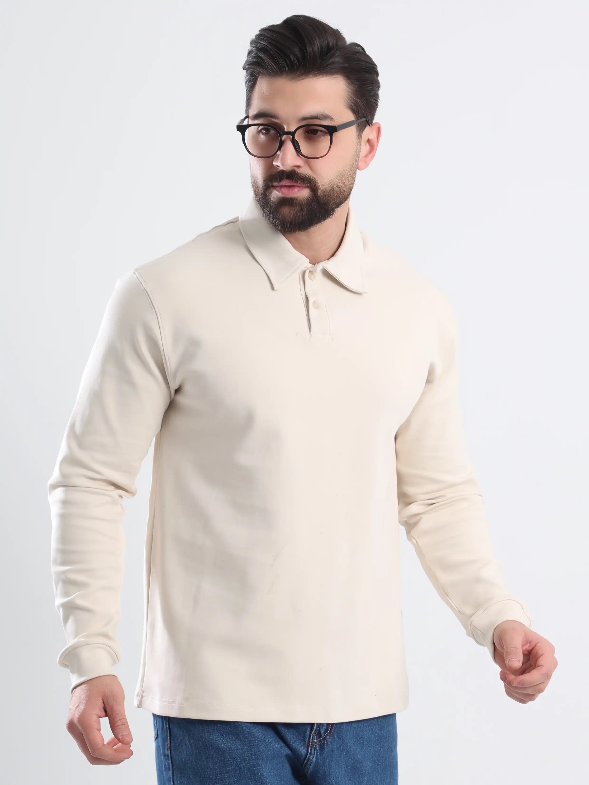 Polo Tee Relaxed fit Long sleeves - Beige