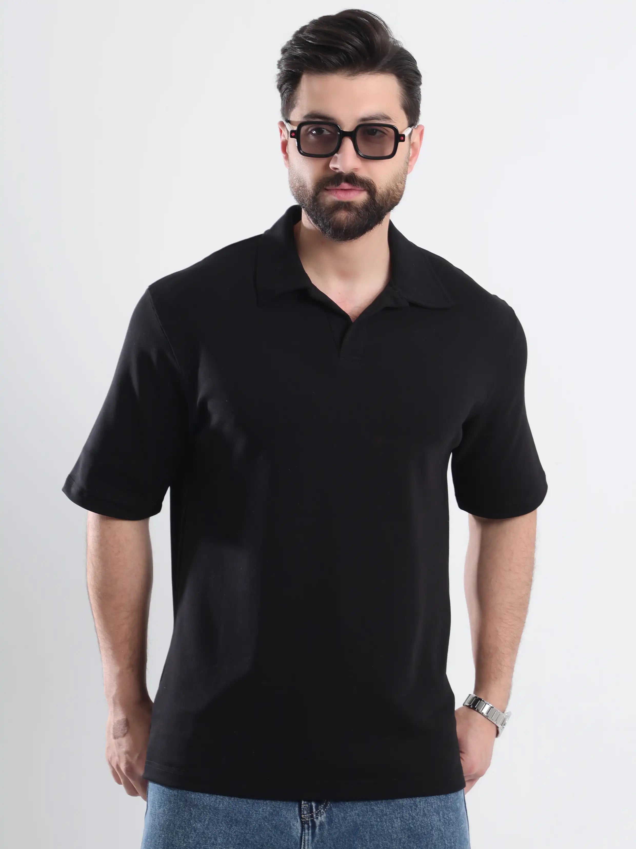 Polo Tee Relaxed fit Short sleeve - Black