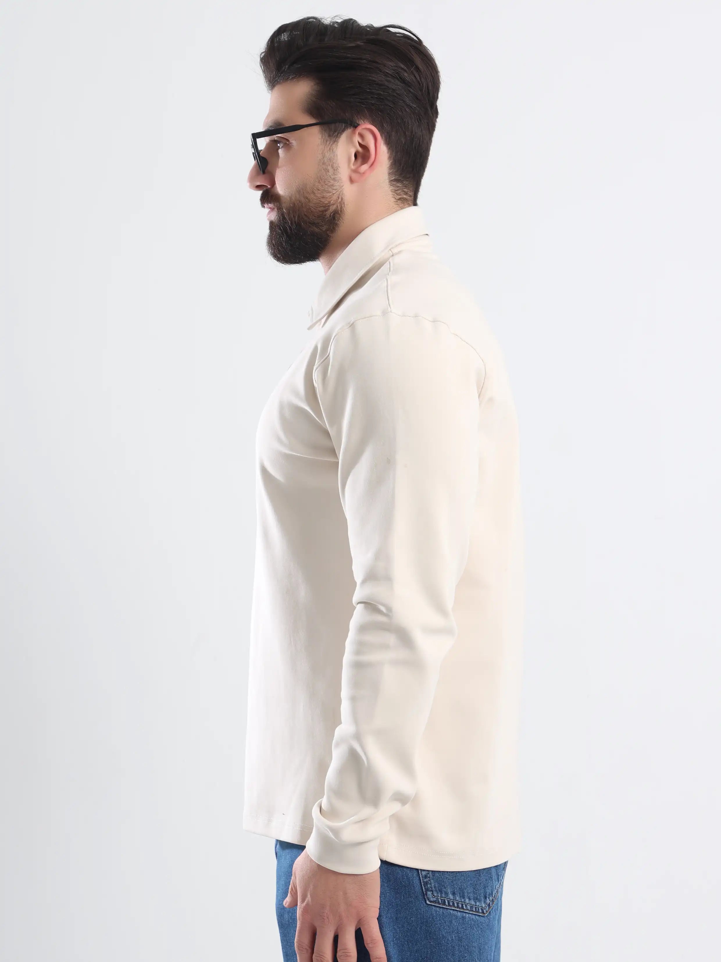 Polo Tee Relaxed fit Long sleeves - Beige