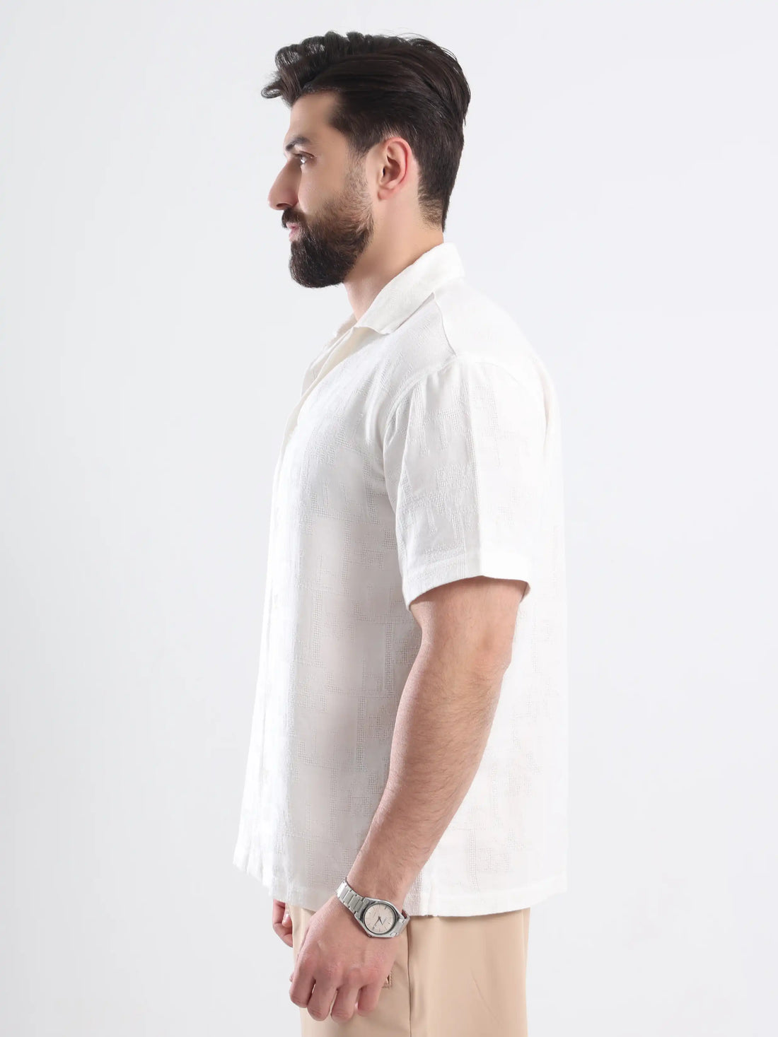 Button-Up Short Sleeve Shirt - White