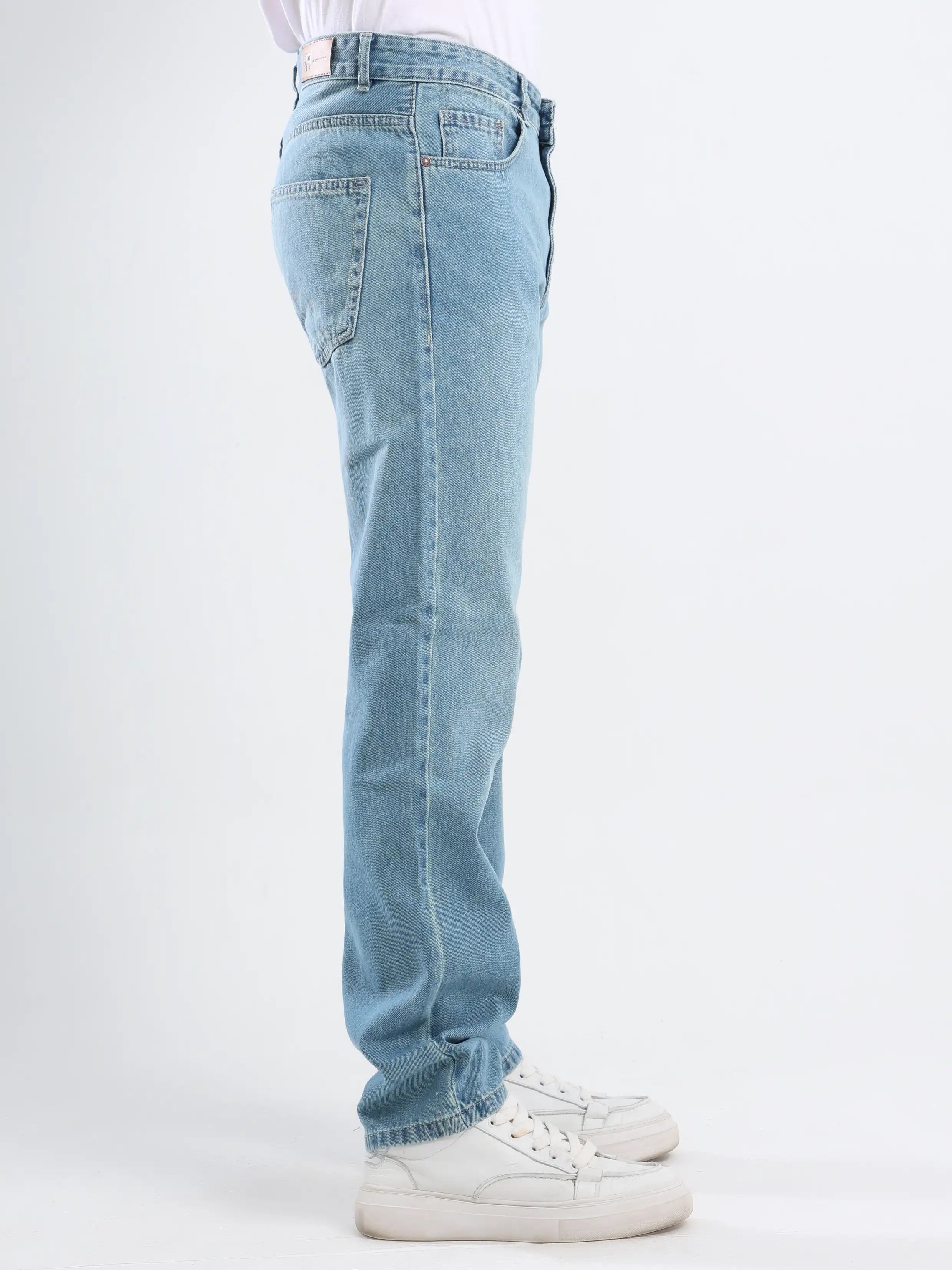 Straight Fit Jeans - Washed Blue