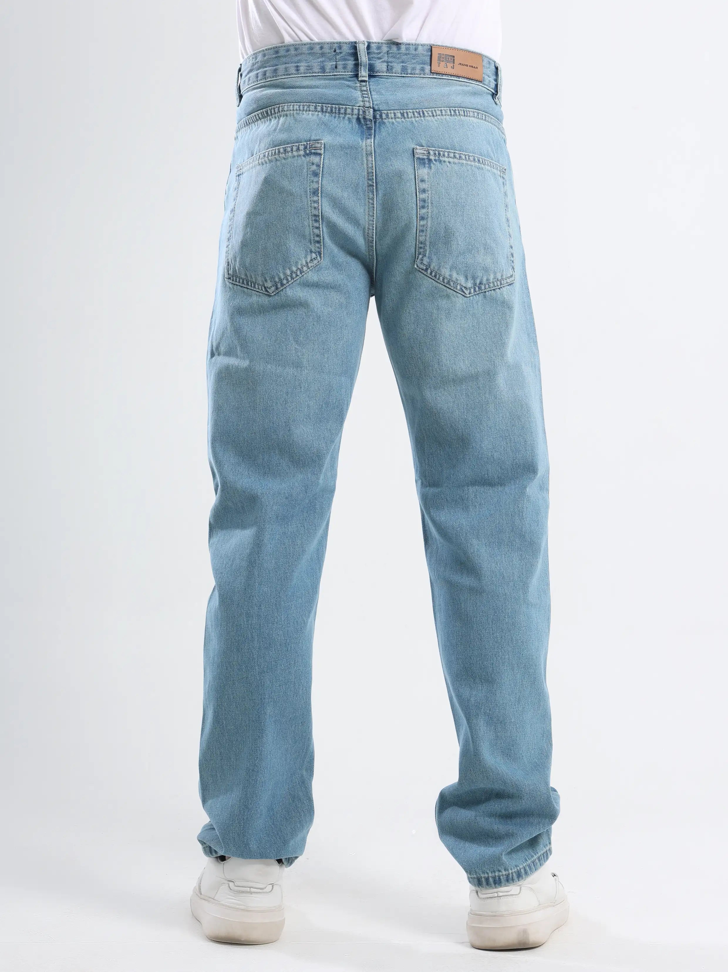 Straight Fit Jeans - Washed Blue