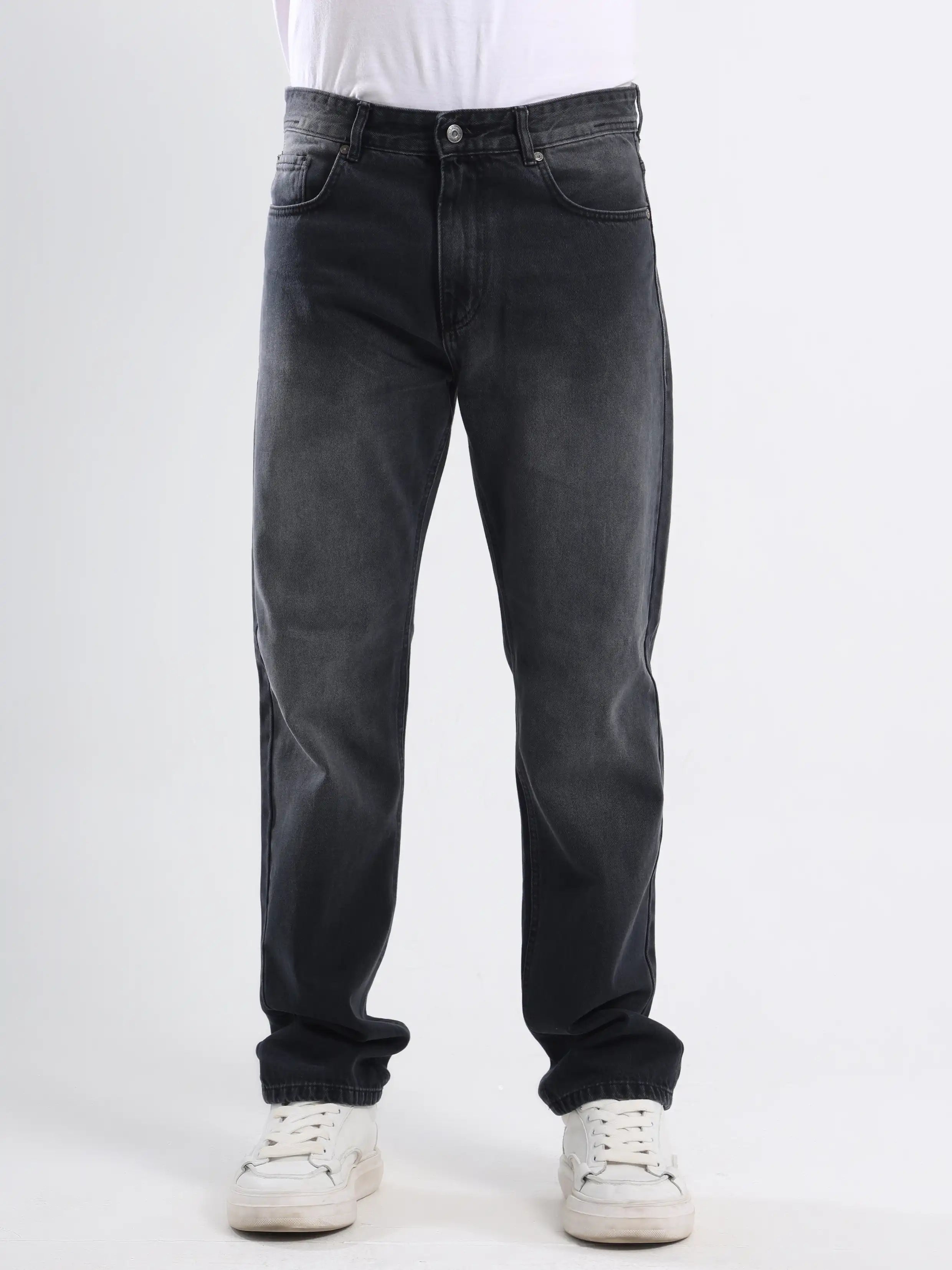 Straight Fit Jeans - Washed Gray