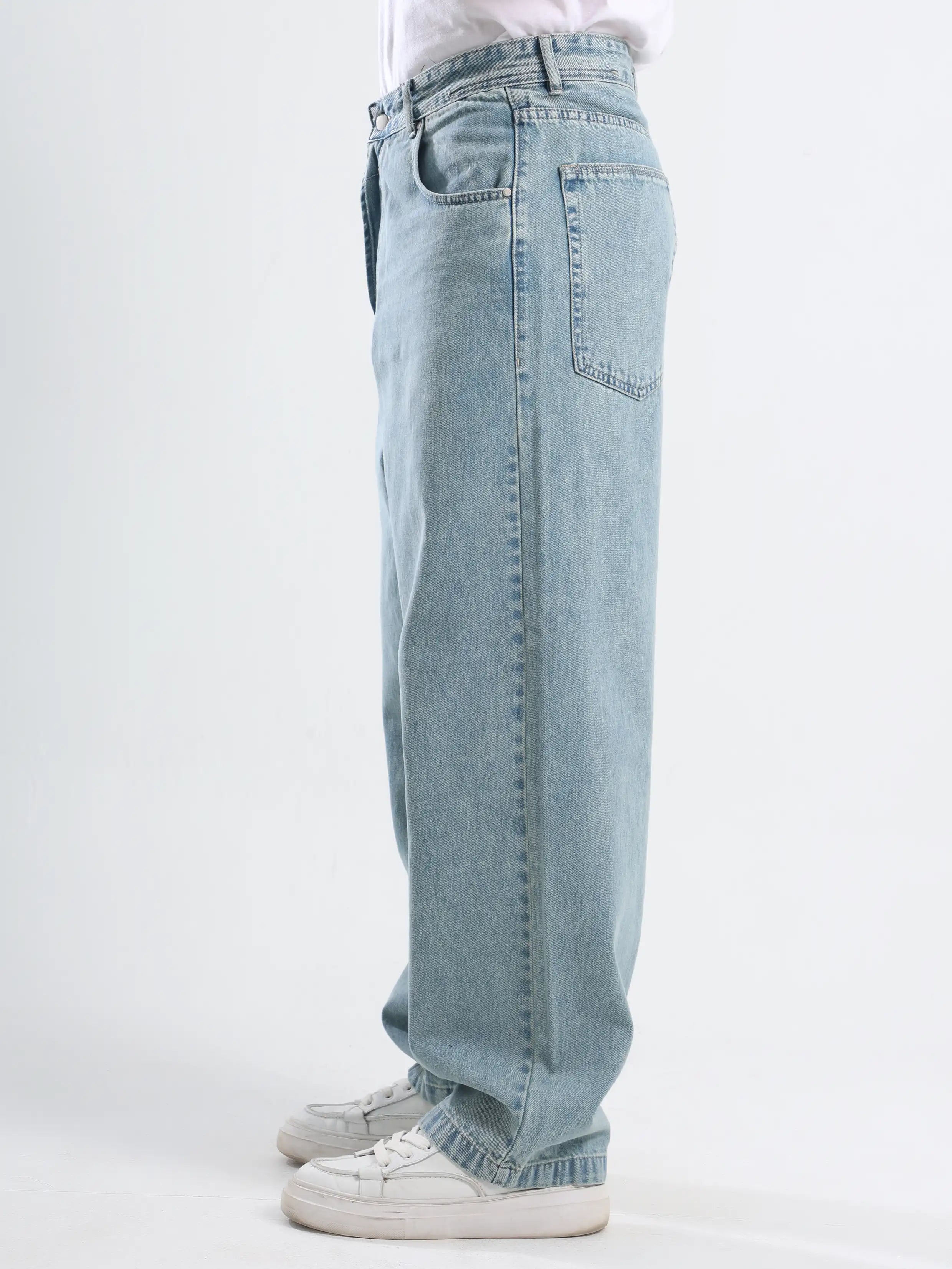 Wide leg Super Baggy Fit Jeans - Light Blue