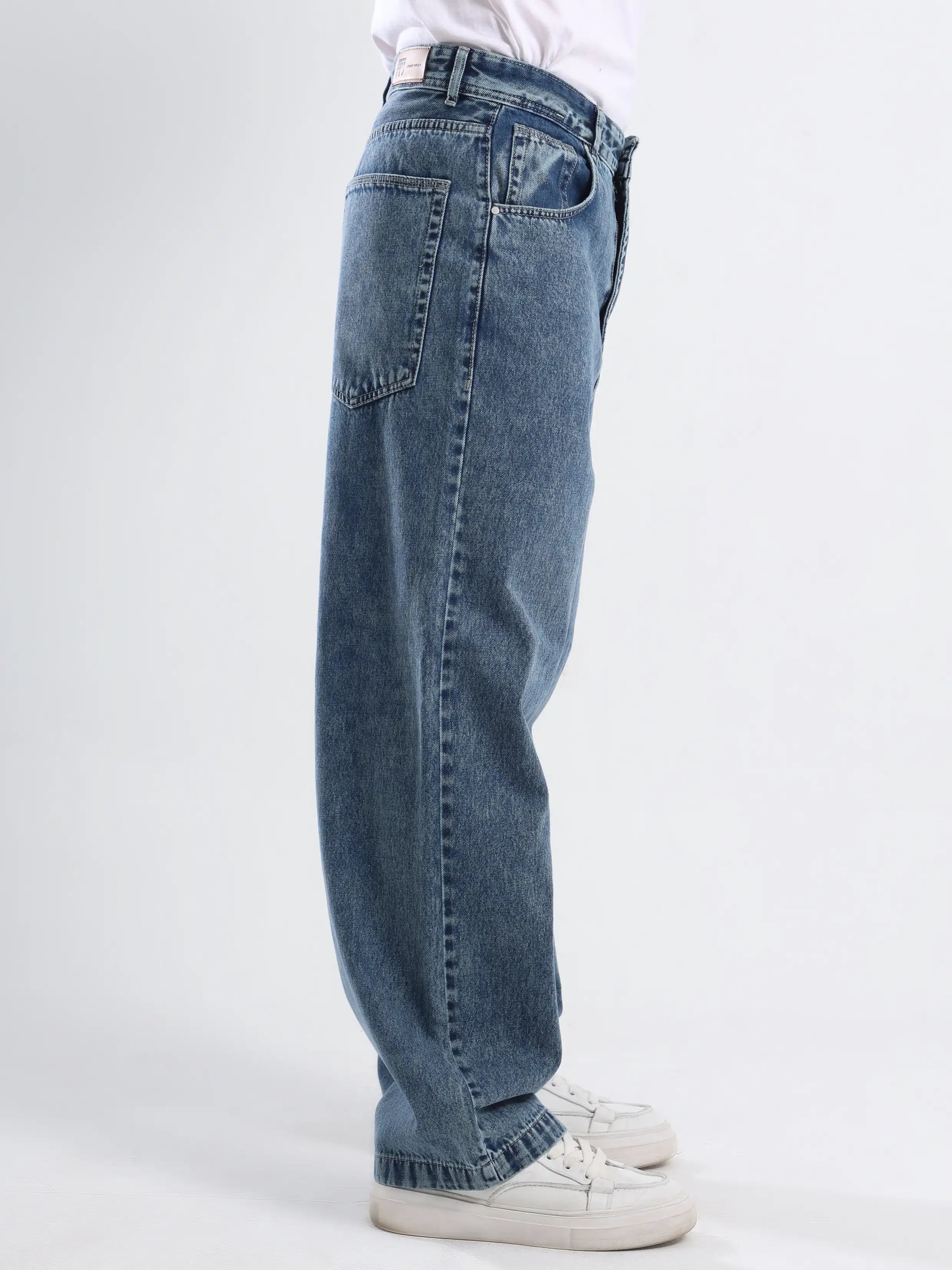 Wide leg Super Baggy Fit Jeans - Medium Blue