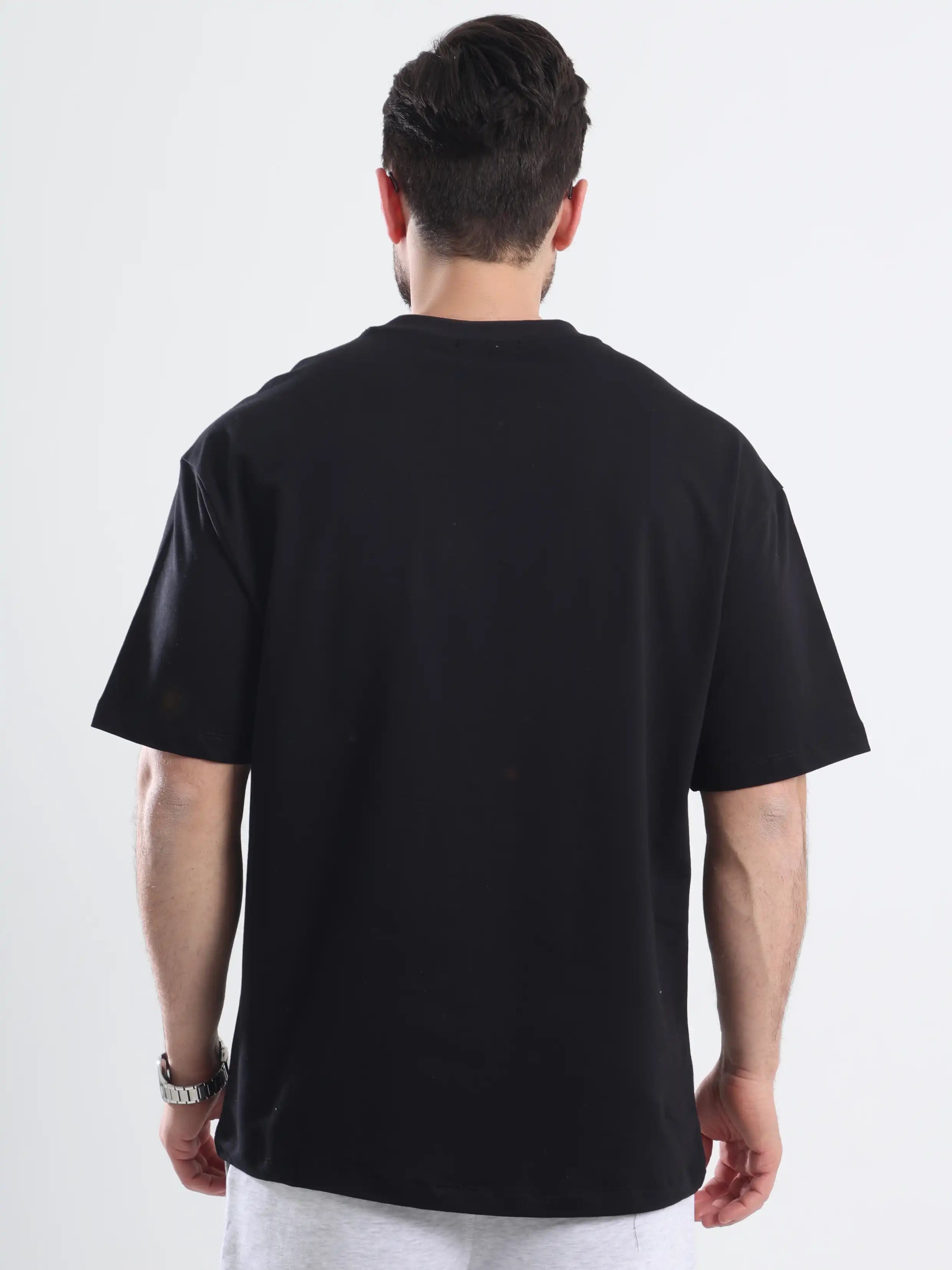 Oversized Basic Short Sleeve Tee - Black