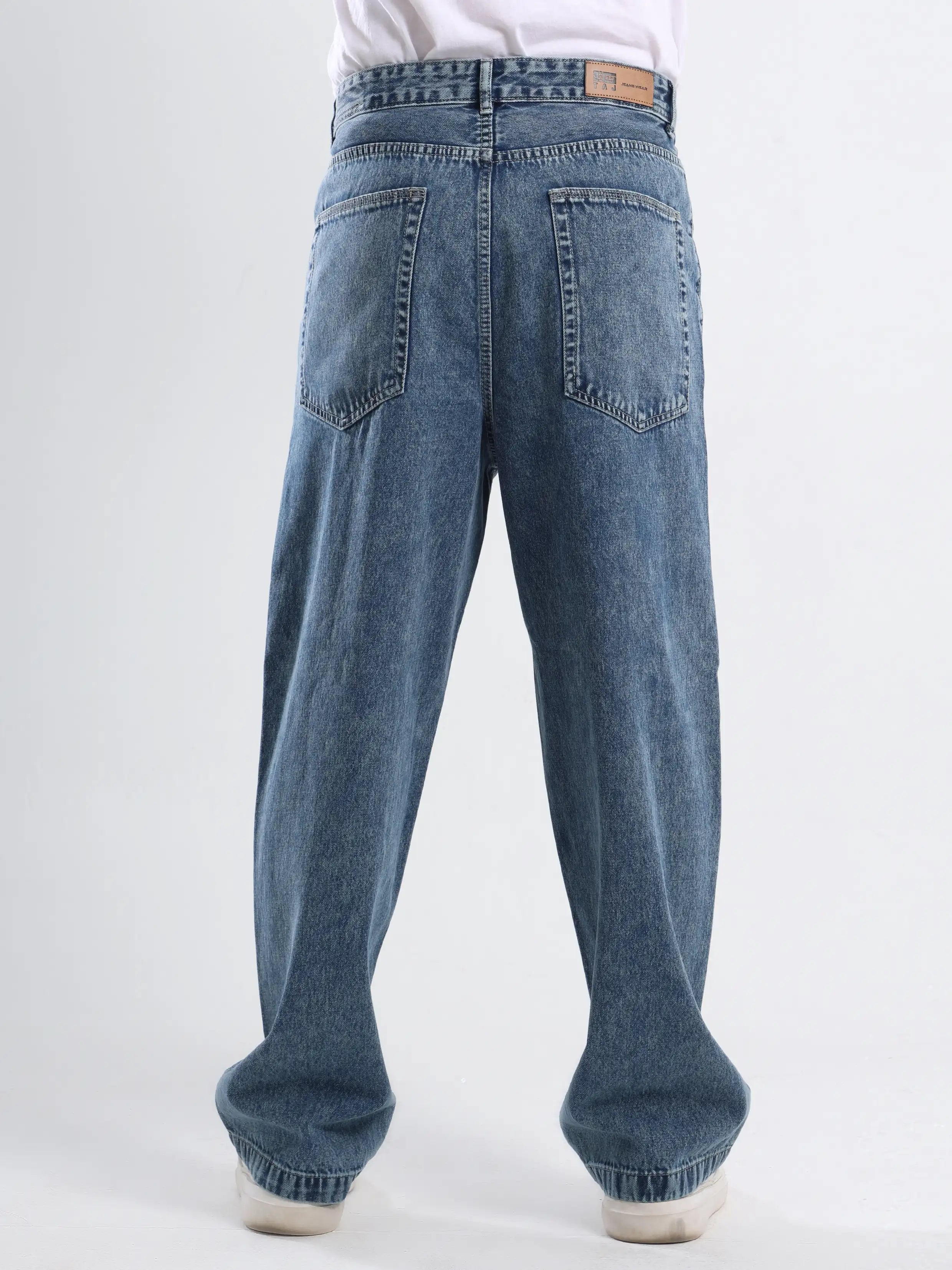 Wide leg Super Baggy Fit Jeans - Medium Blue
