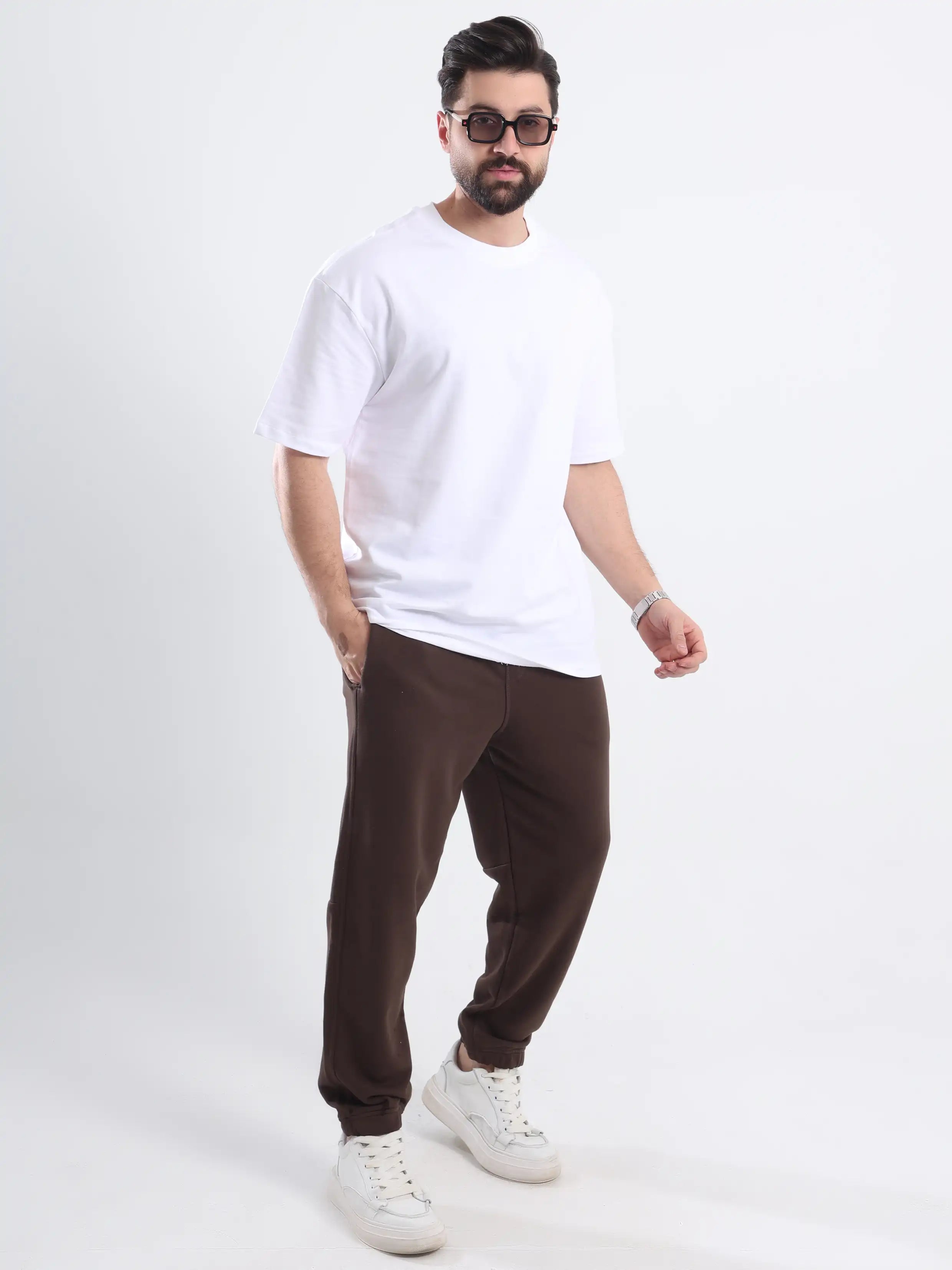 Oversized Basic Short Sleeve Tee - White