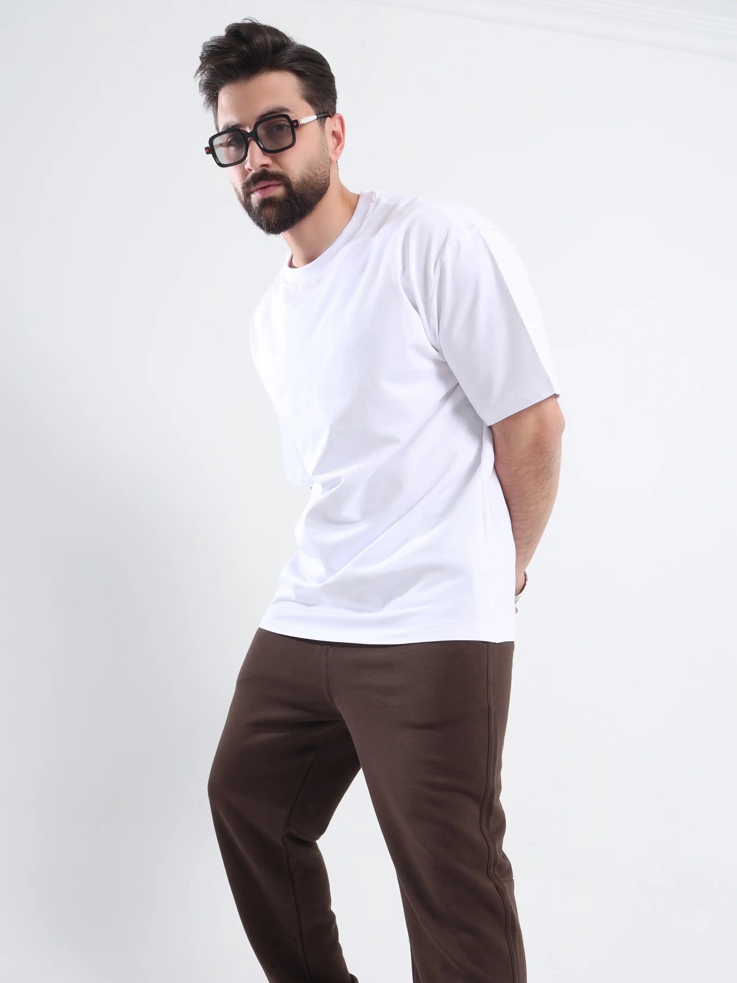 Oversized Basic Short Sleeve Tee - White