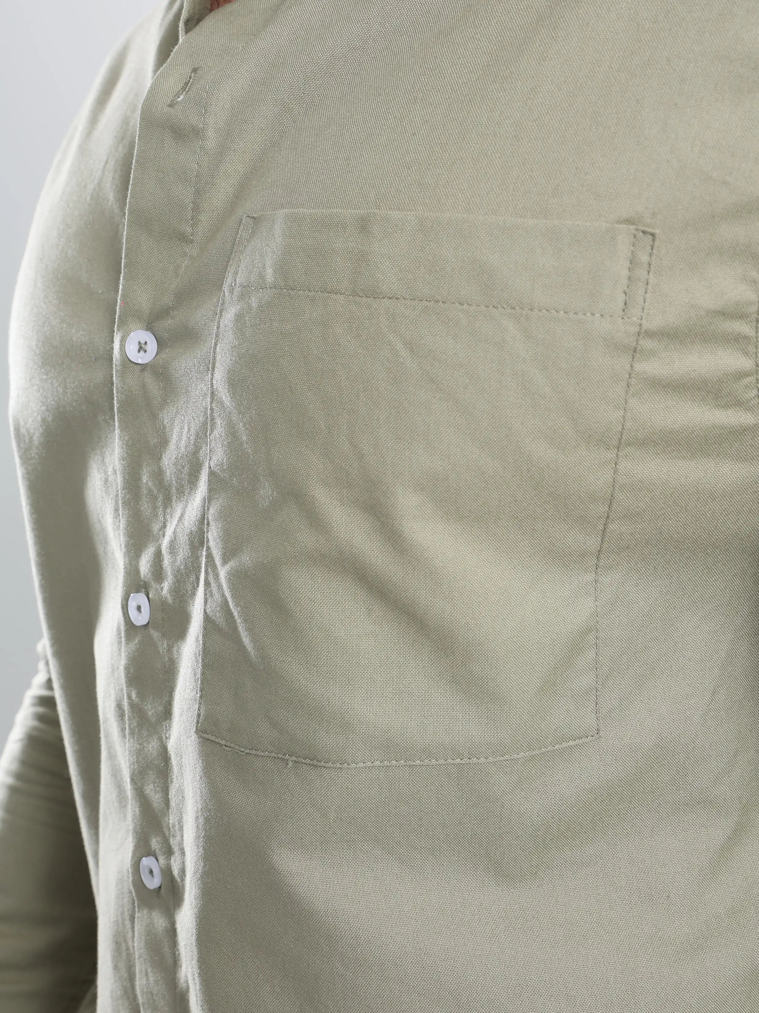 Relaxed fit Oxford shirt Basic- Olive