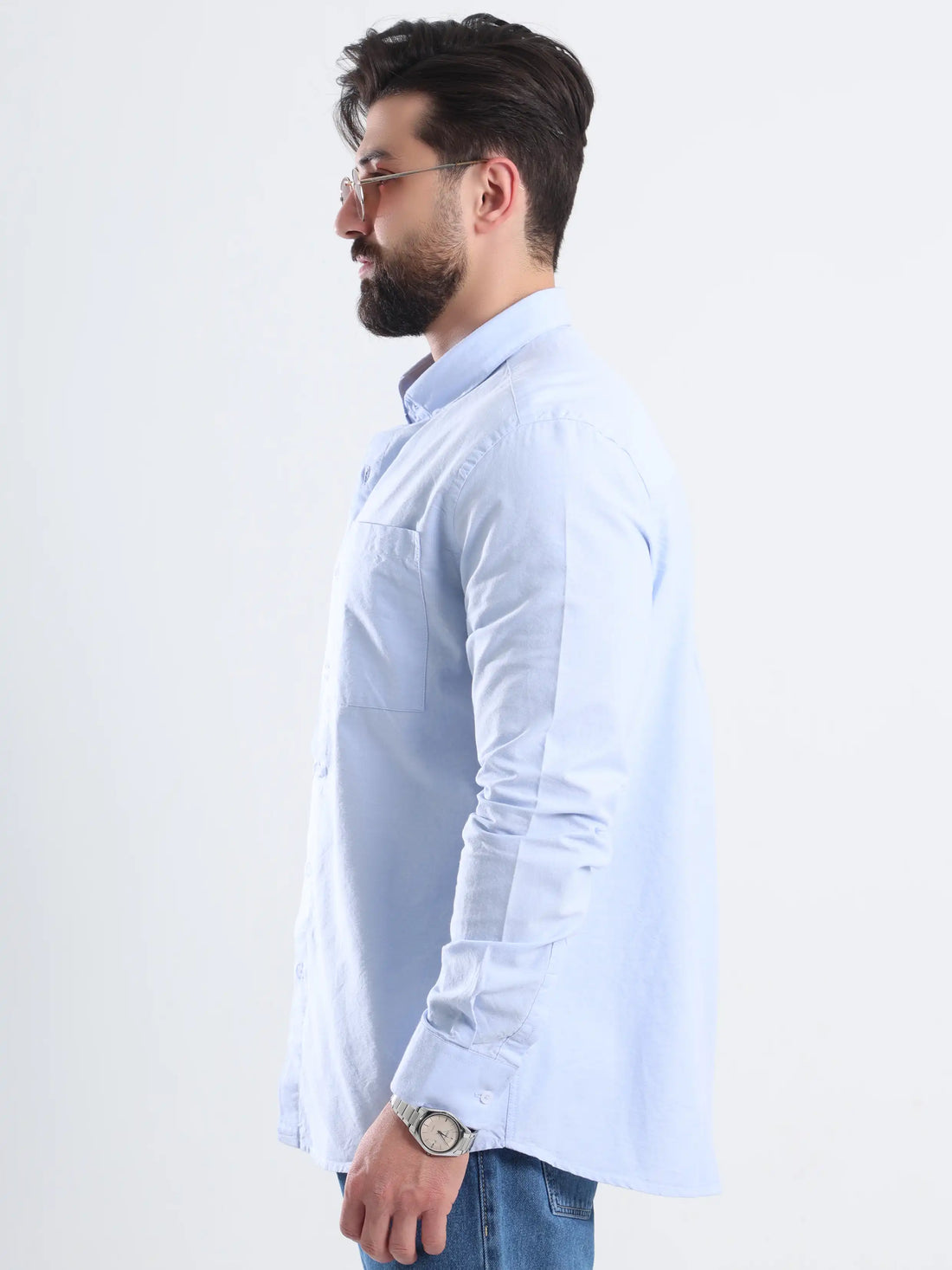 Relaxed fit Oxford shirt Basic- Blue