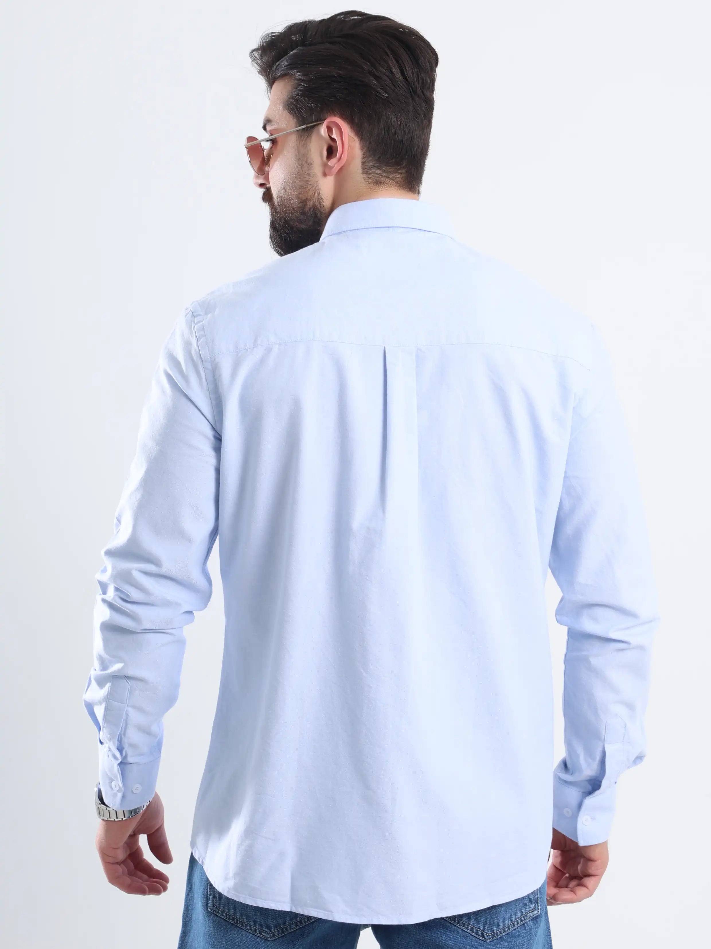 Relaxed fit Oxford shirt Basic- Blue