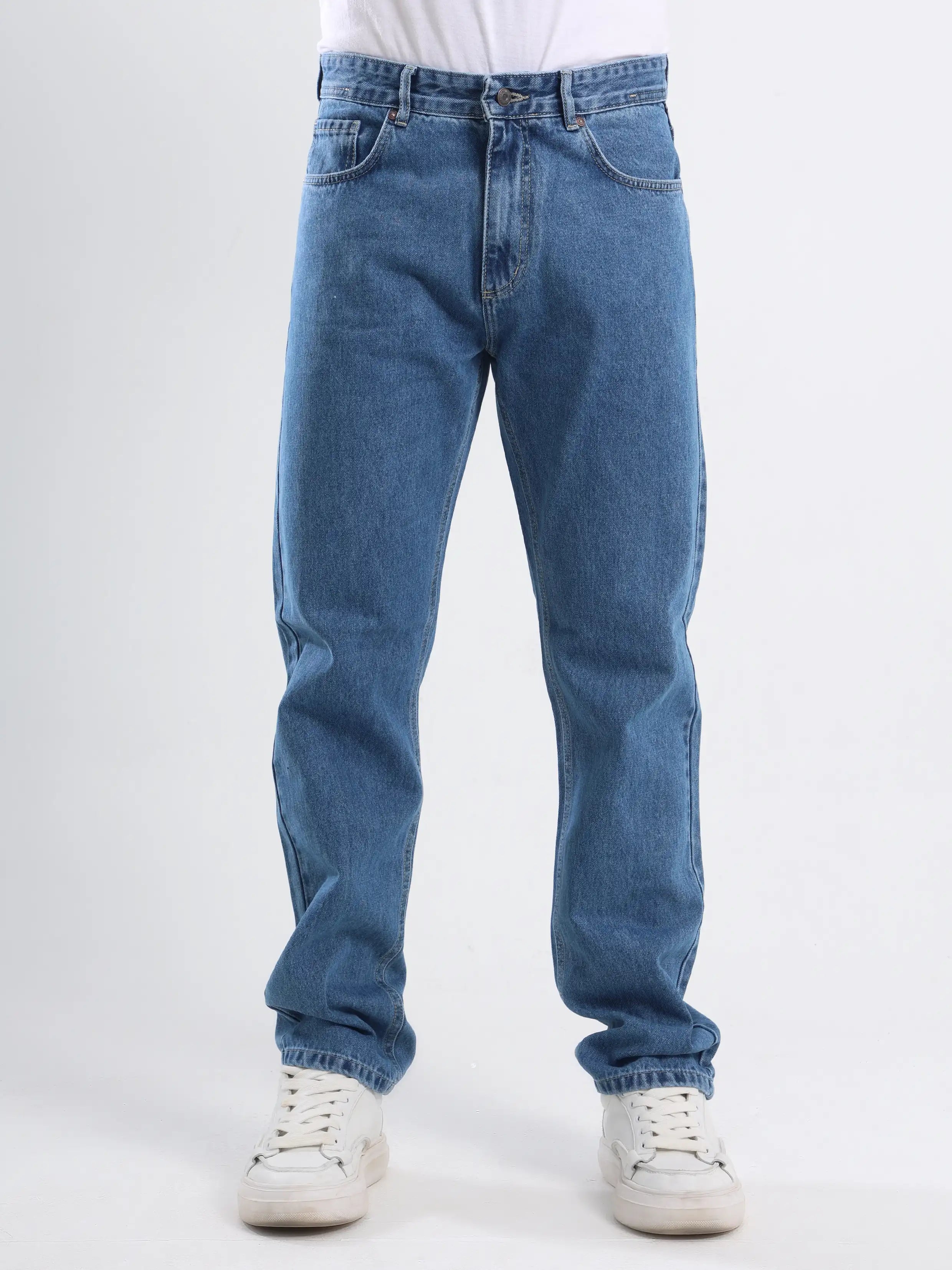 Straight Fit Jeans - Medium Blue