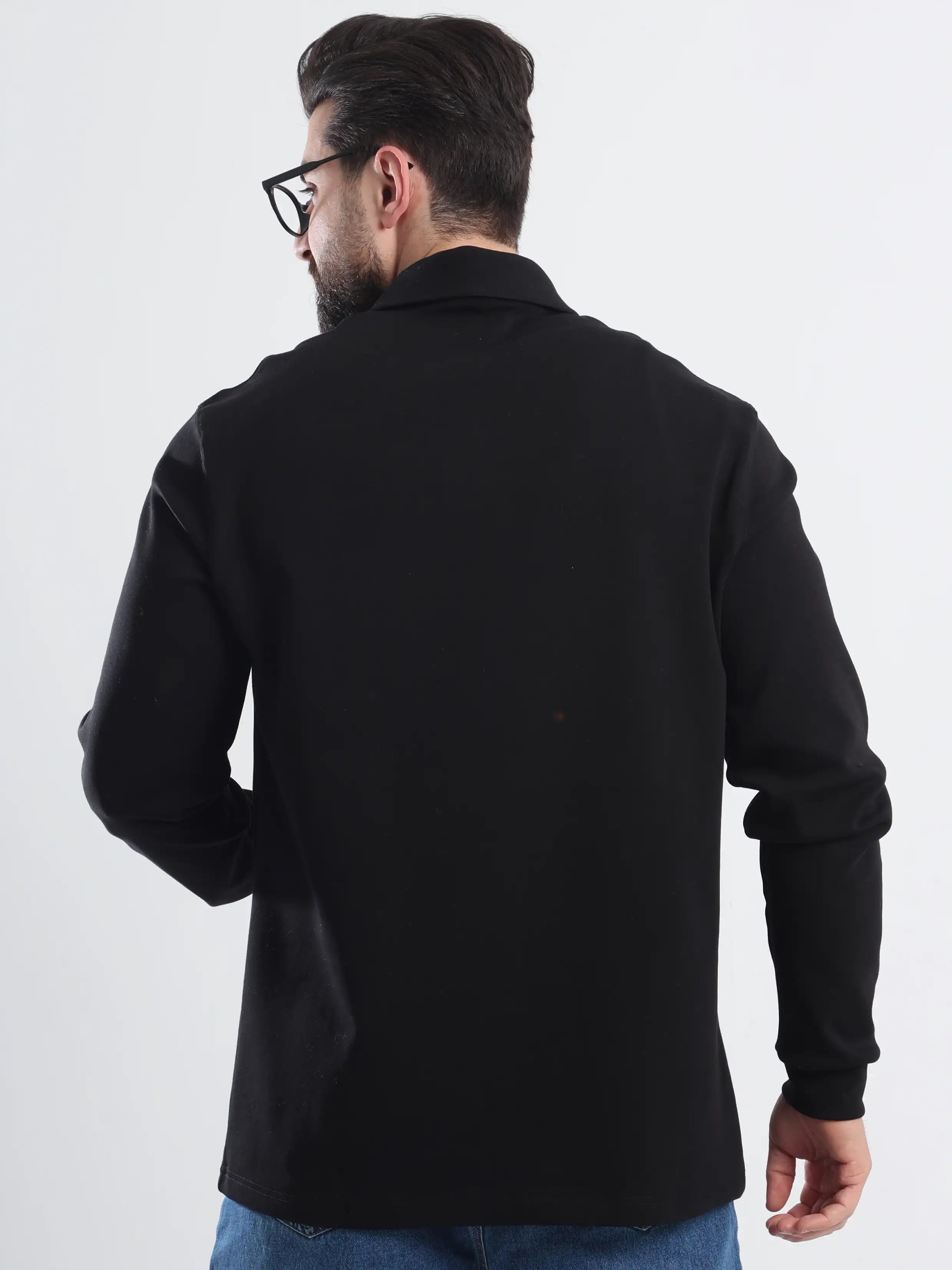 Polo Tee Relaxed fit Long sleeves - Black