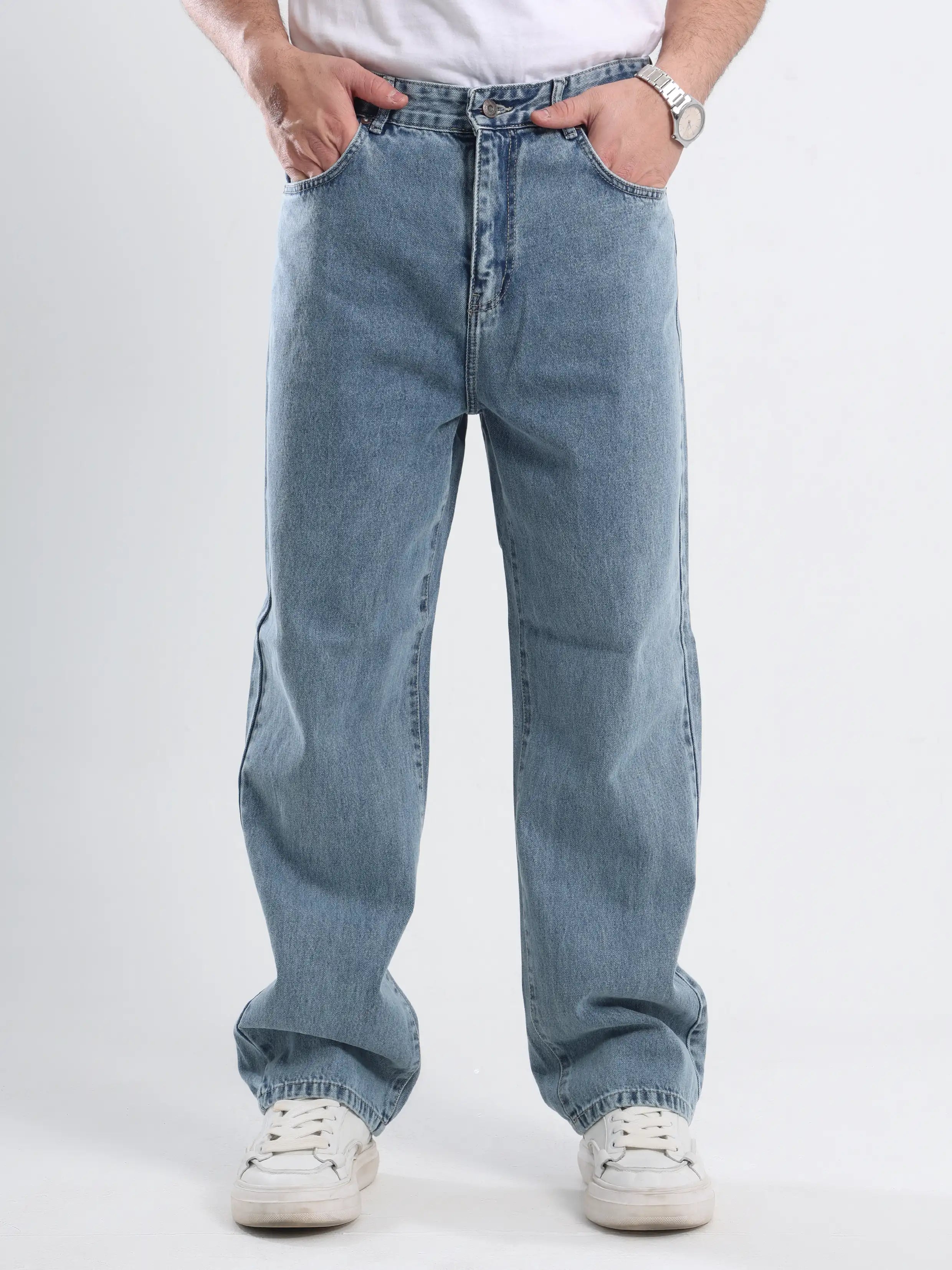 Baggy Fit Jeans - Medium Blue