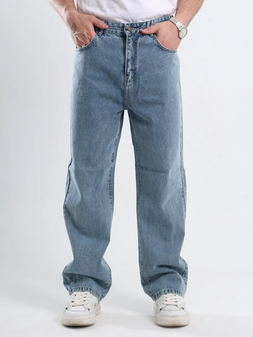 Baggy Fit Jeans - Medium Blue