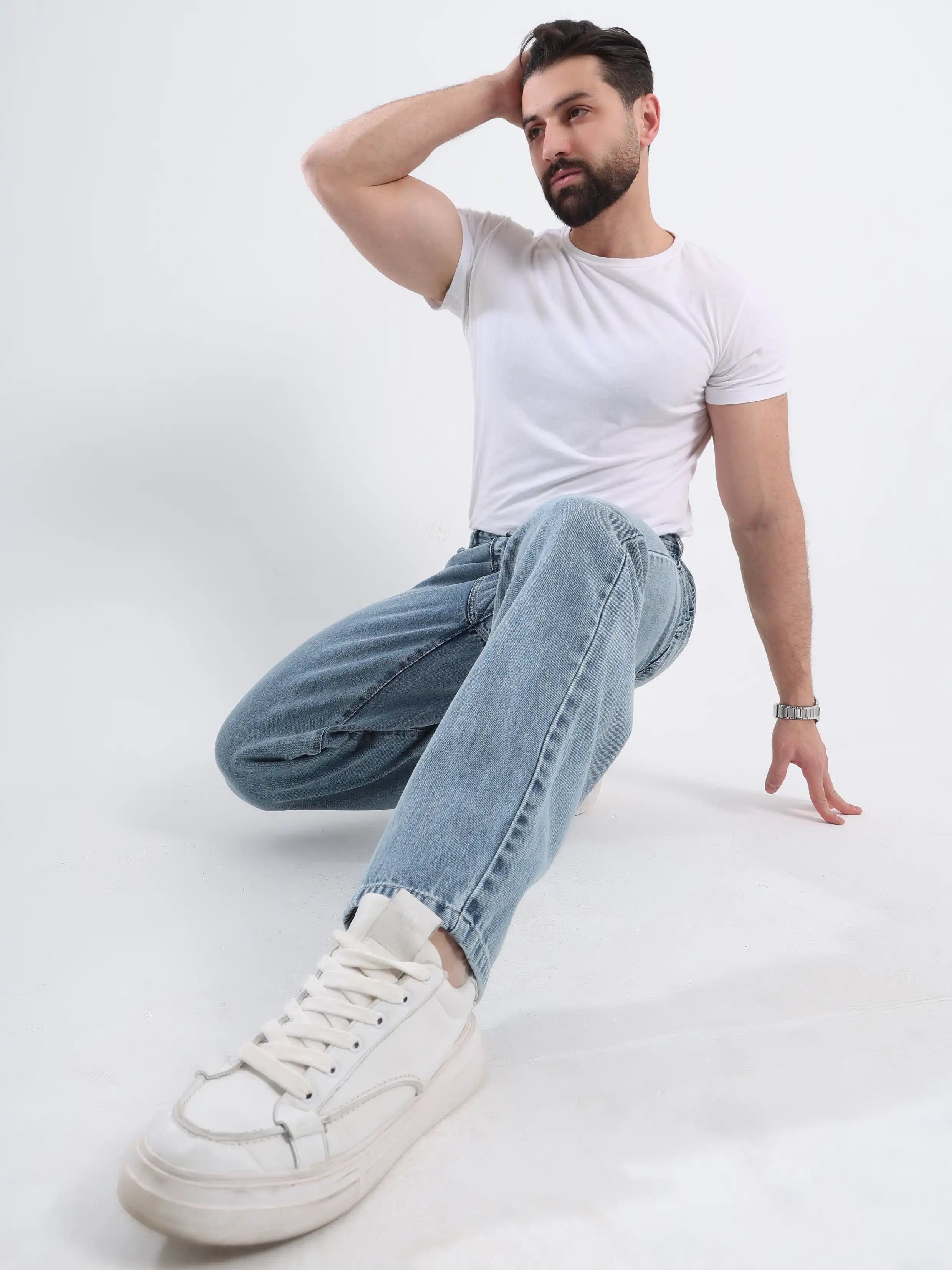 Baggy Fit Jeans - Medium Blue