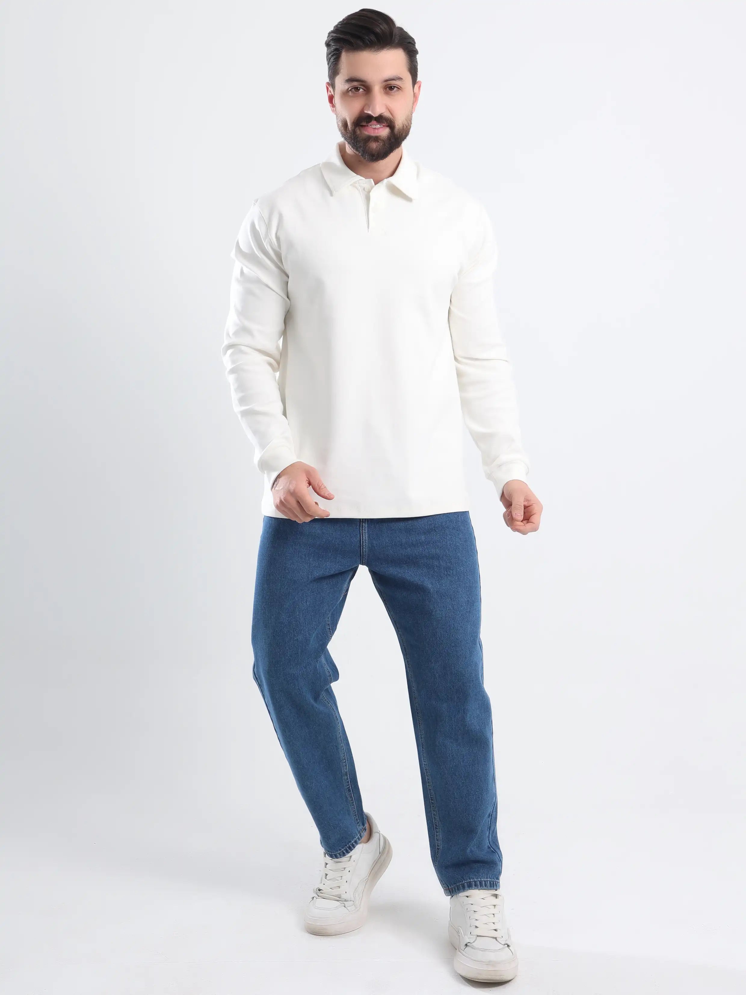 Polo Tee Relaxed fit Long sleeves - Off White