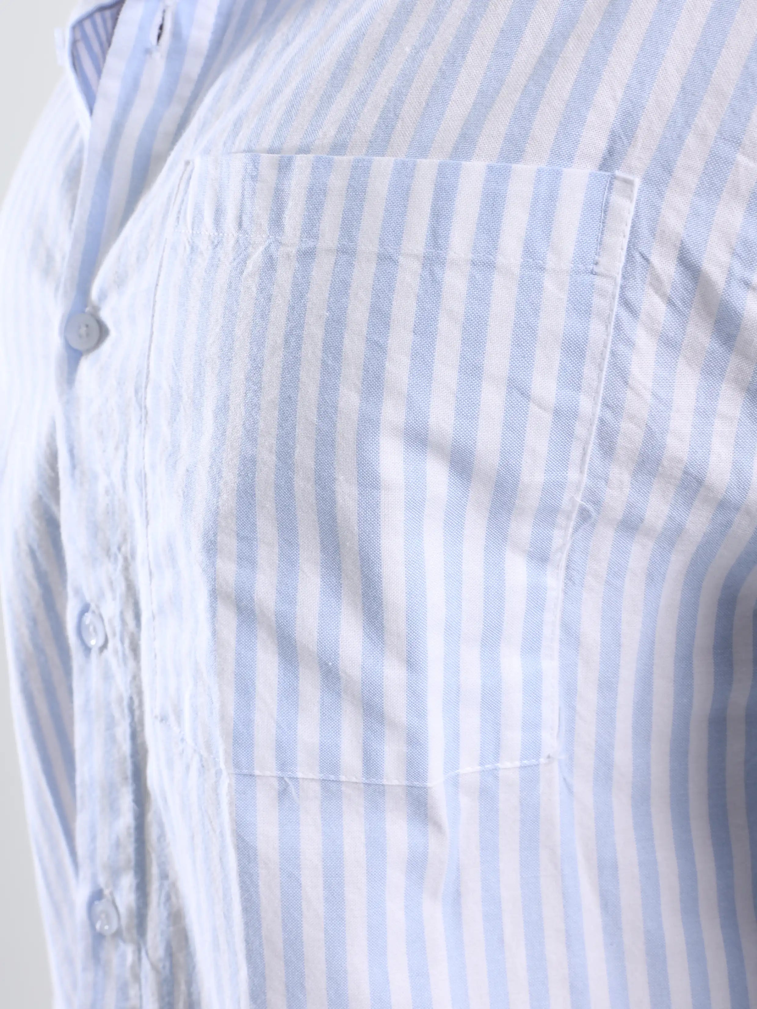 Relaxed fit Striped shirt - Striped Light blue