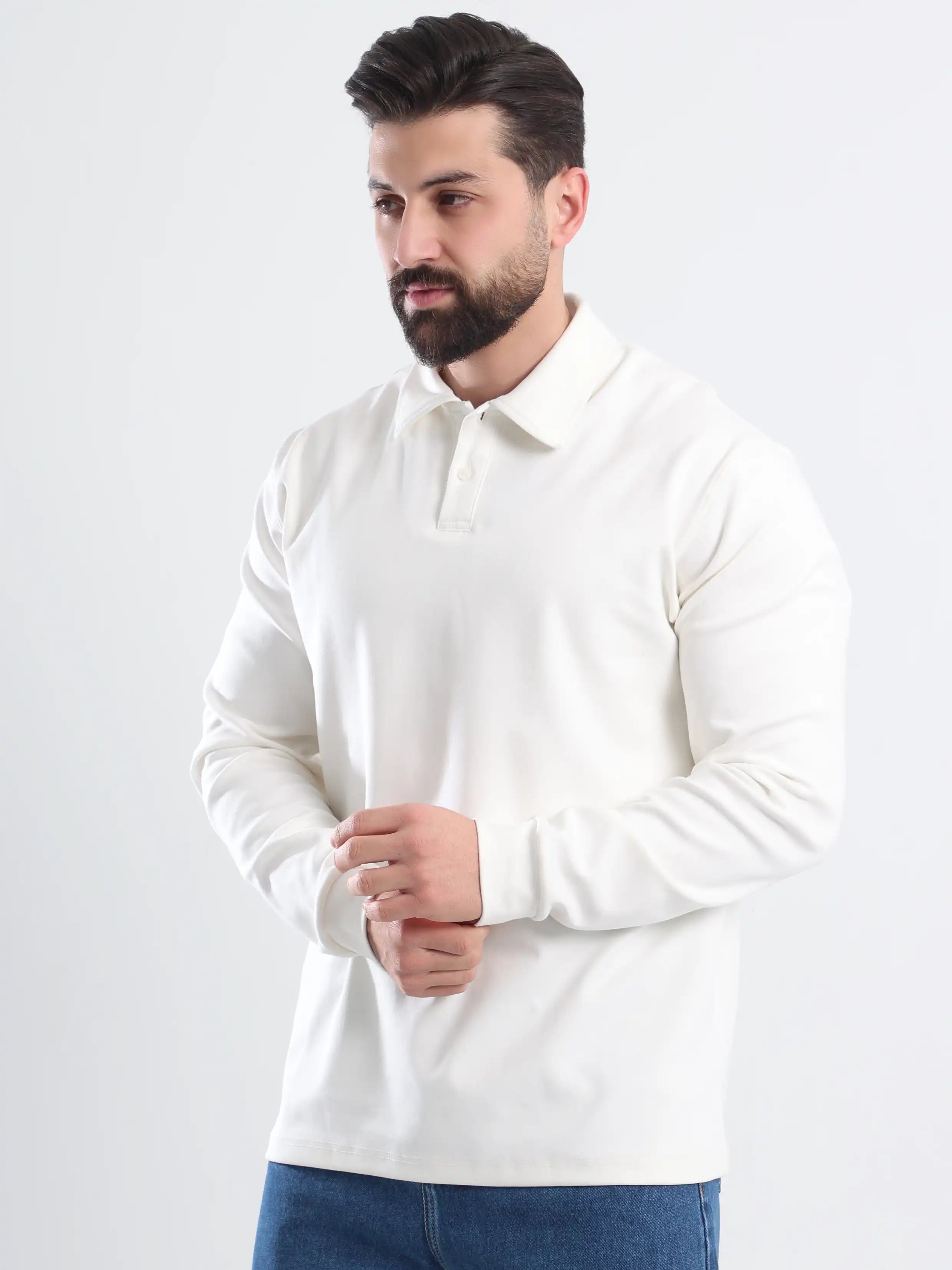 Polo Tee Relaxed fit Long sleeves - Off White
