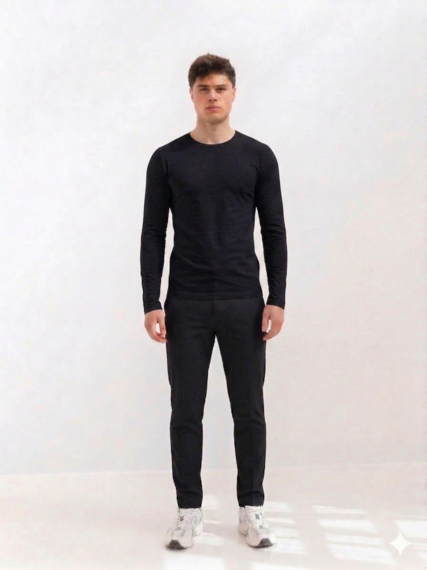 Undershirt Slim Fit Long sleeve  - Black