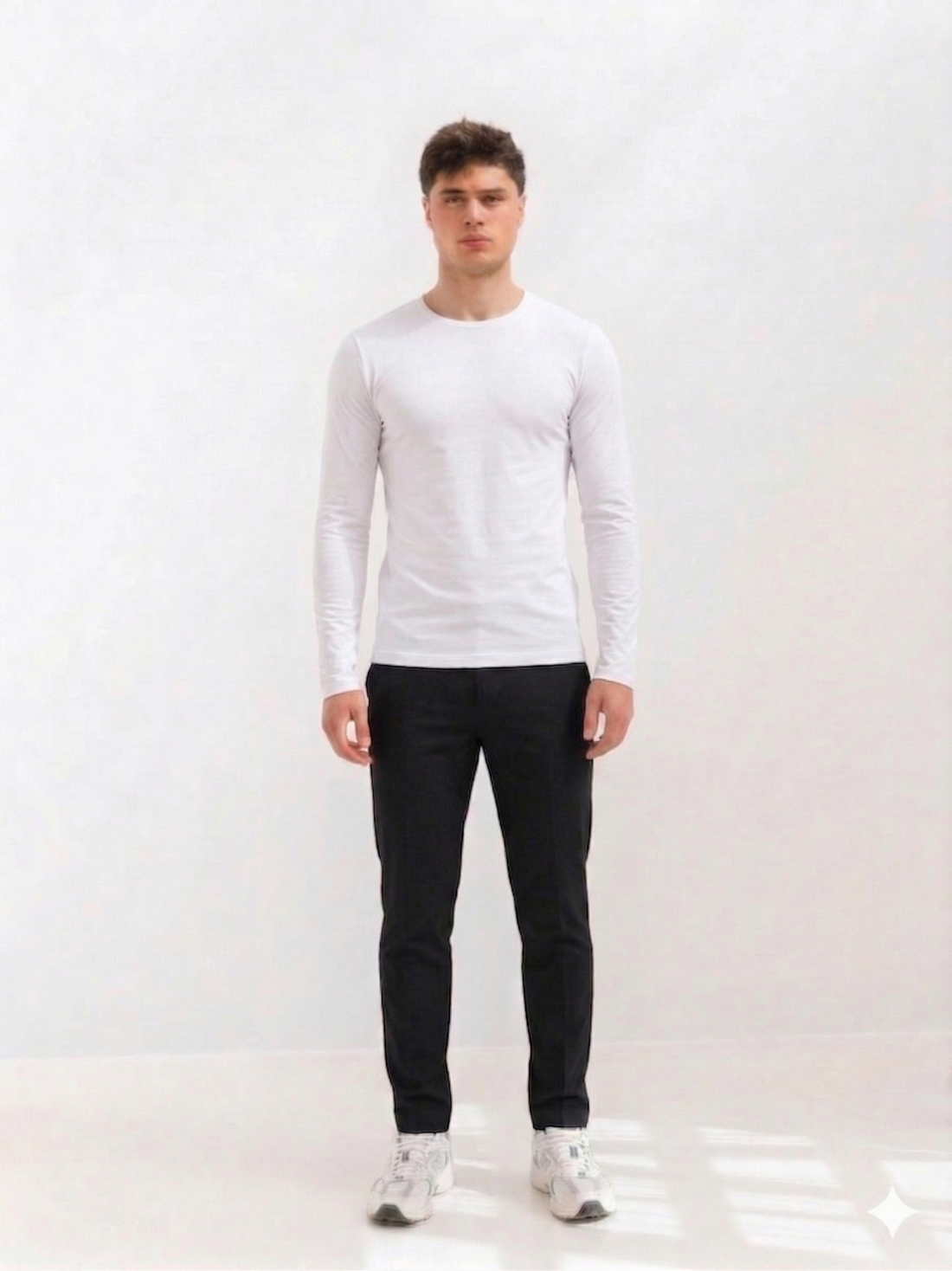 Undershirt Slim Fit Long sleeve  - White