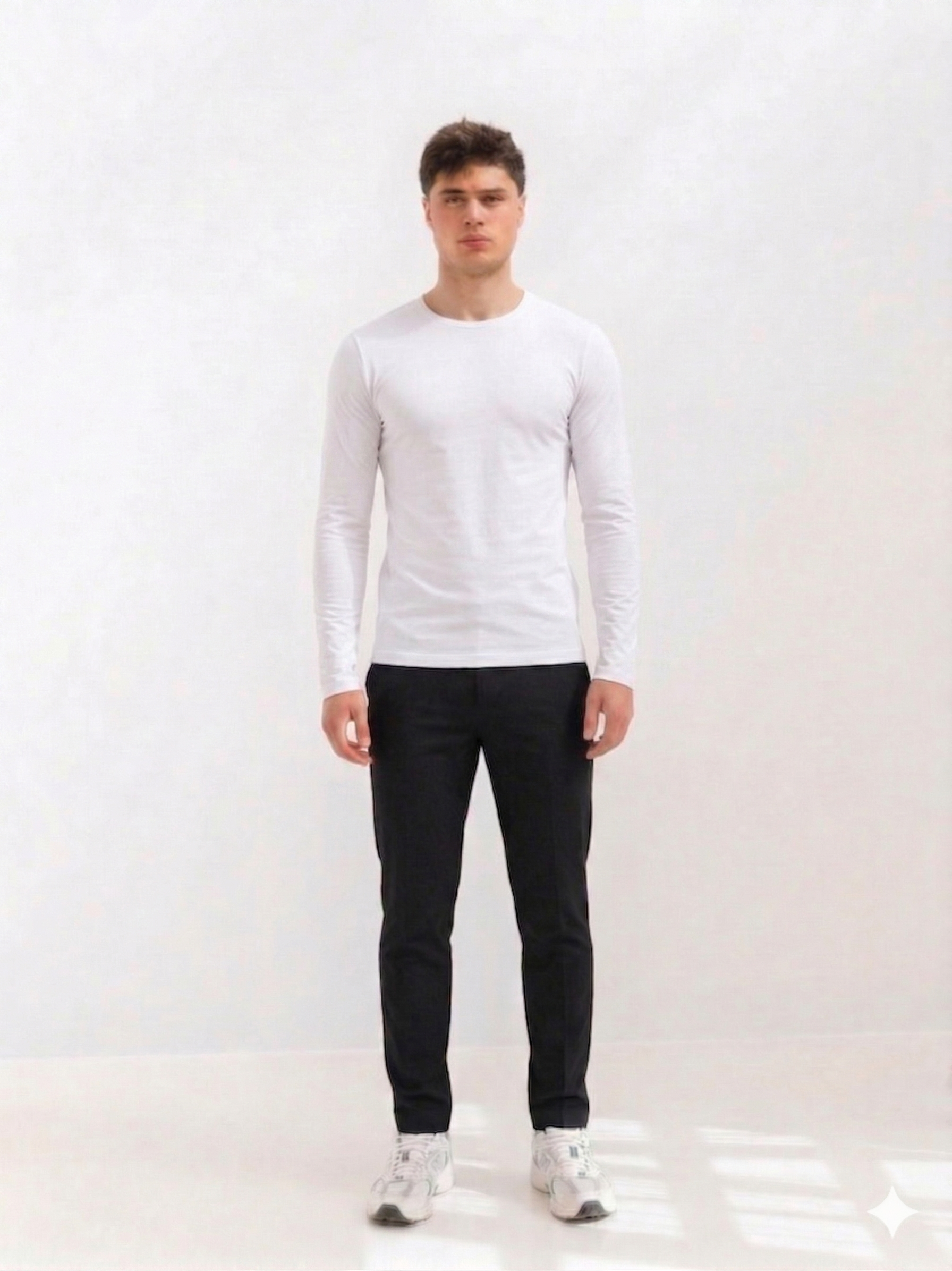 Undershirt Slim Fit Long sleeve  - White
