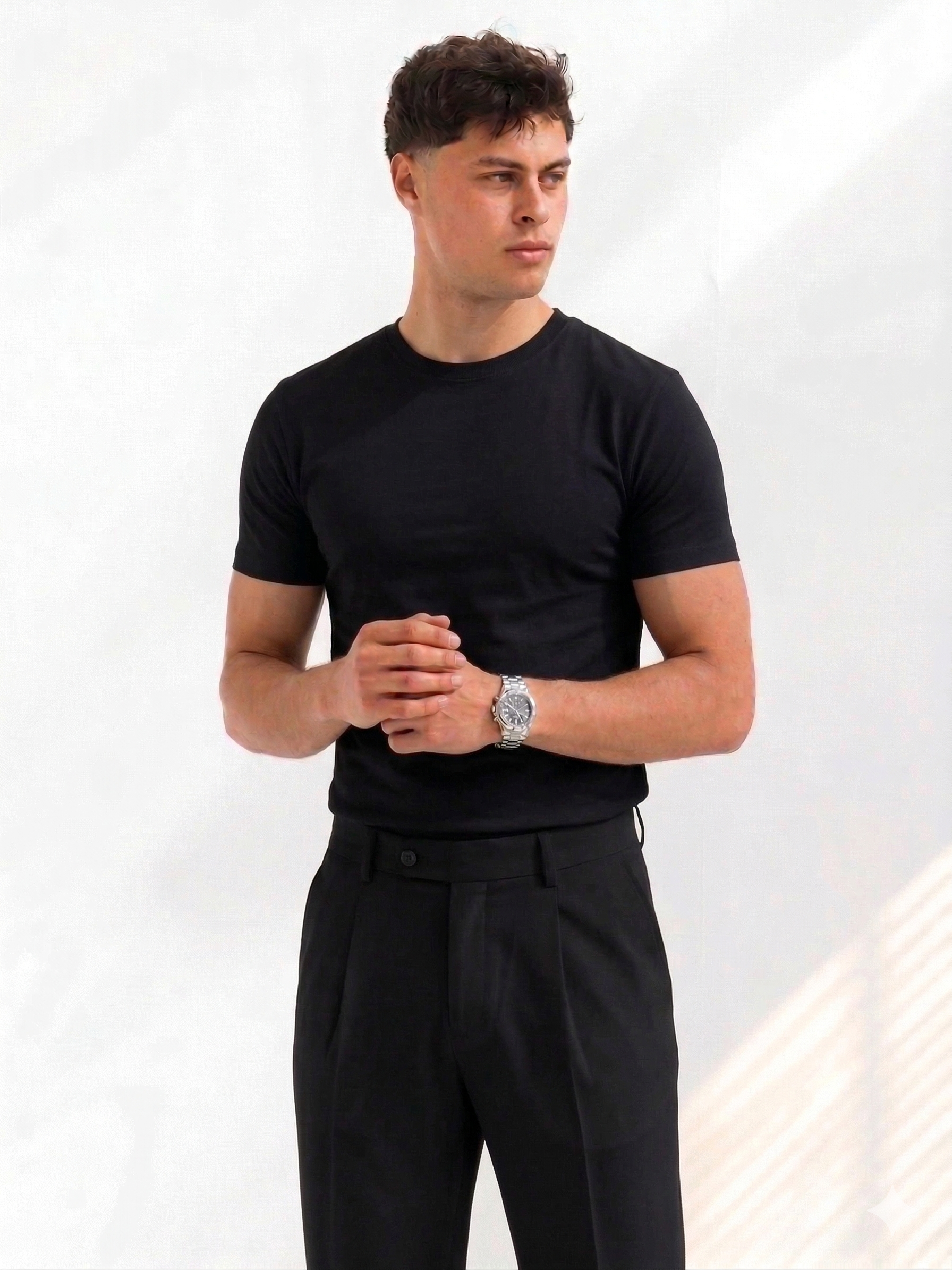 Under Shirt Slim Fit Short sleeve - Black
