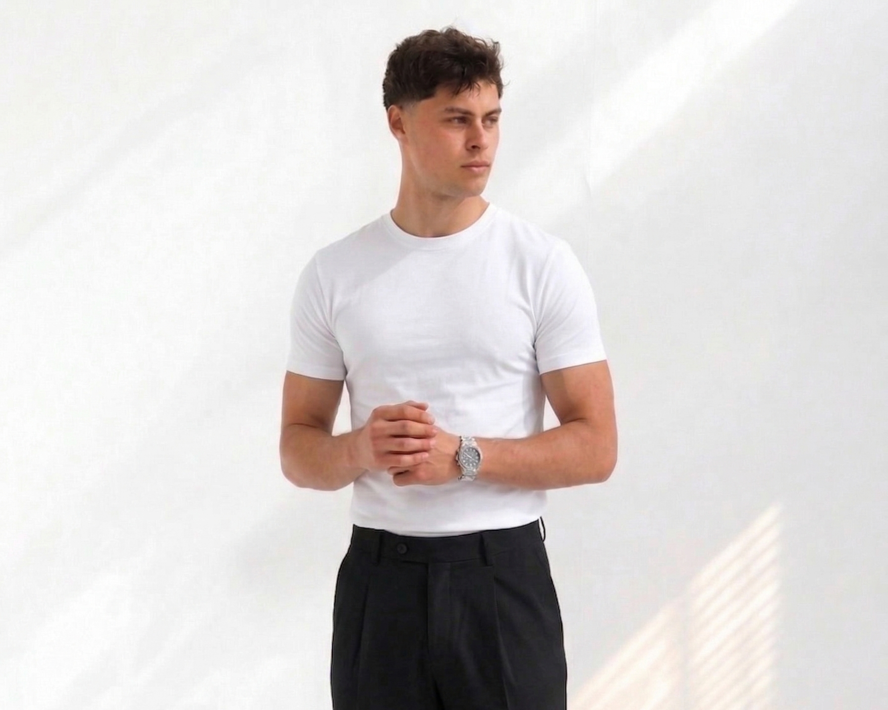 Under Shirt Slim Fit Short sleeve - White