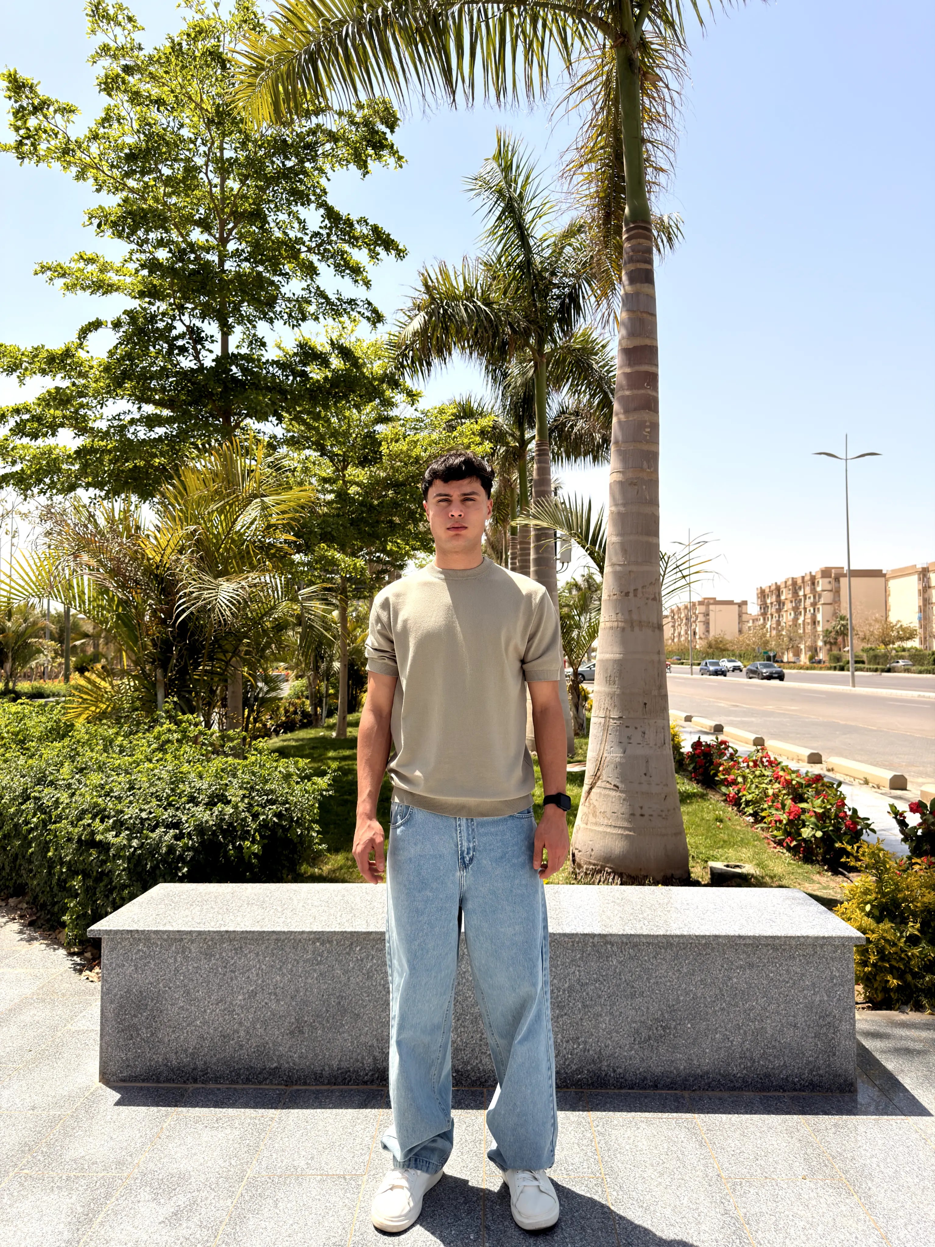 REGULAR FIT SOFT KNIT T-SHIRT -  Mint