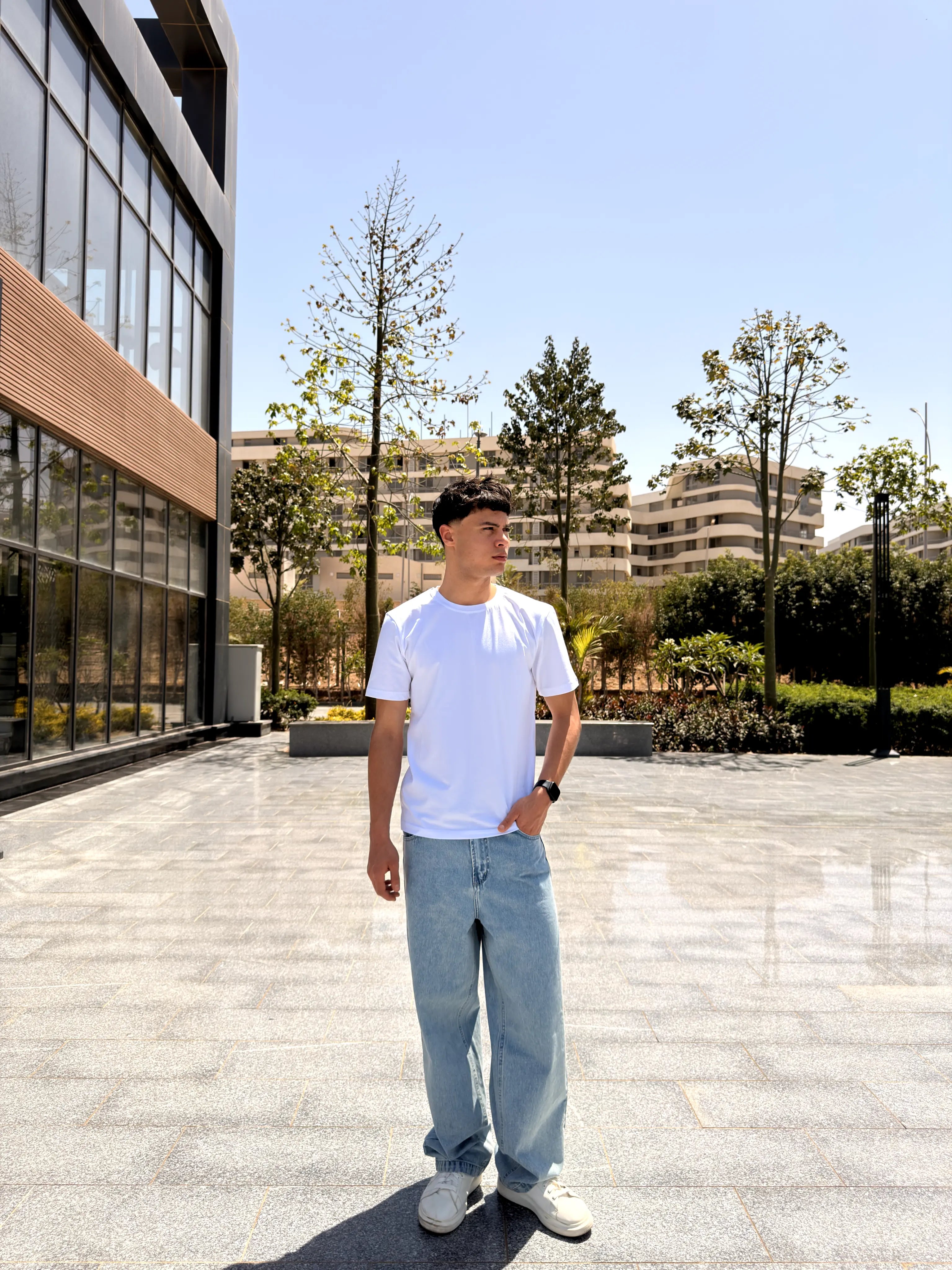 Under Shirt Slim Fit Short sleeve - White