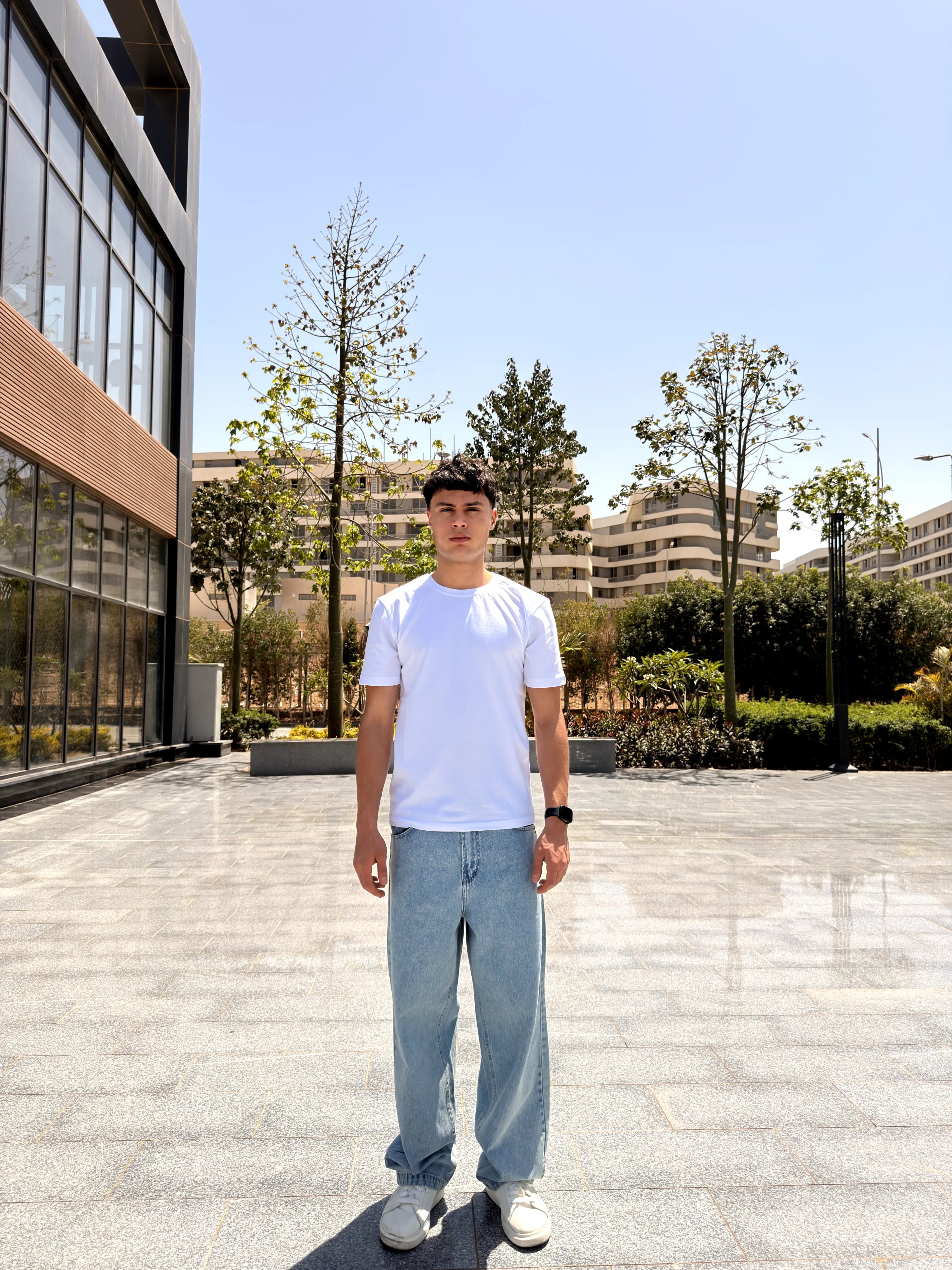 Under Shirt Slim Fit Short sleeve - White
