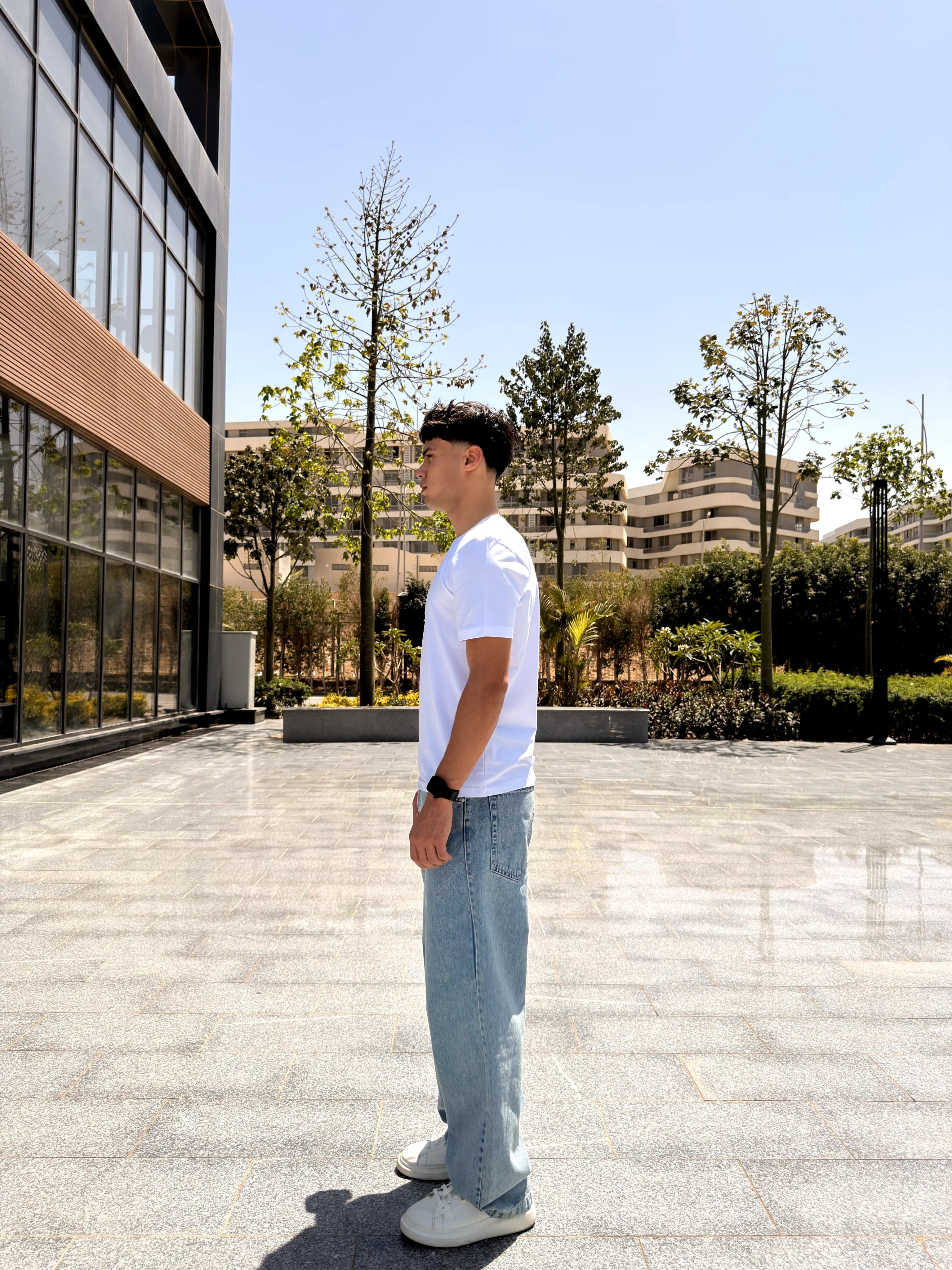 Under Shirt Slim Fit Short sleeve - White