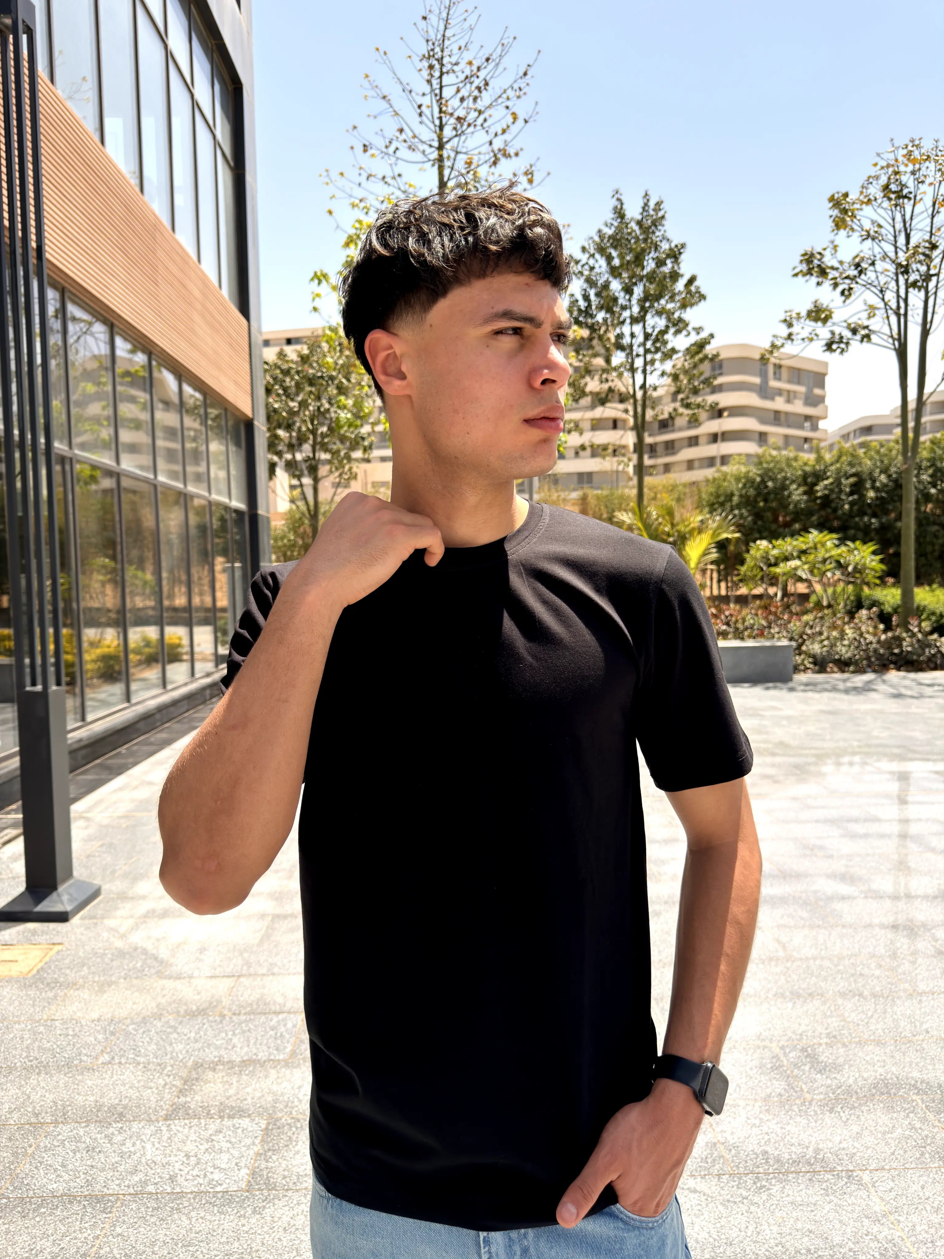 Under Shirt Slim Fit Short sleeve - Black