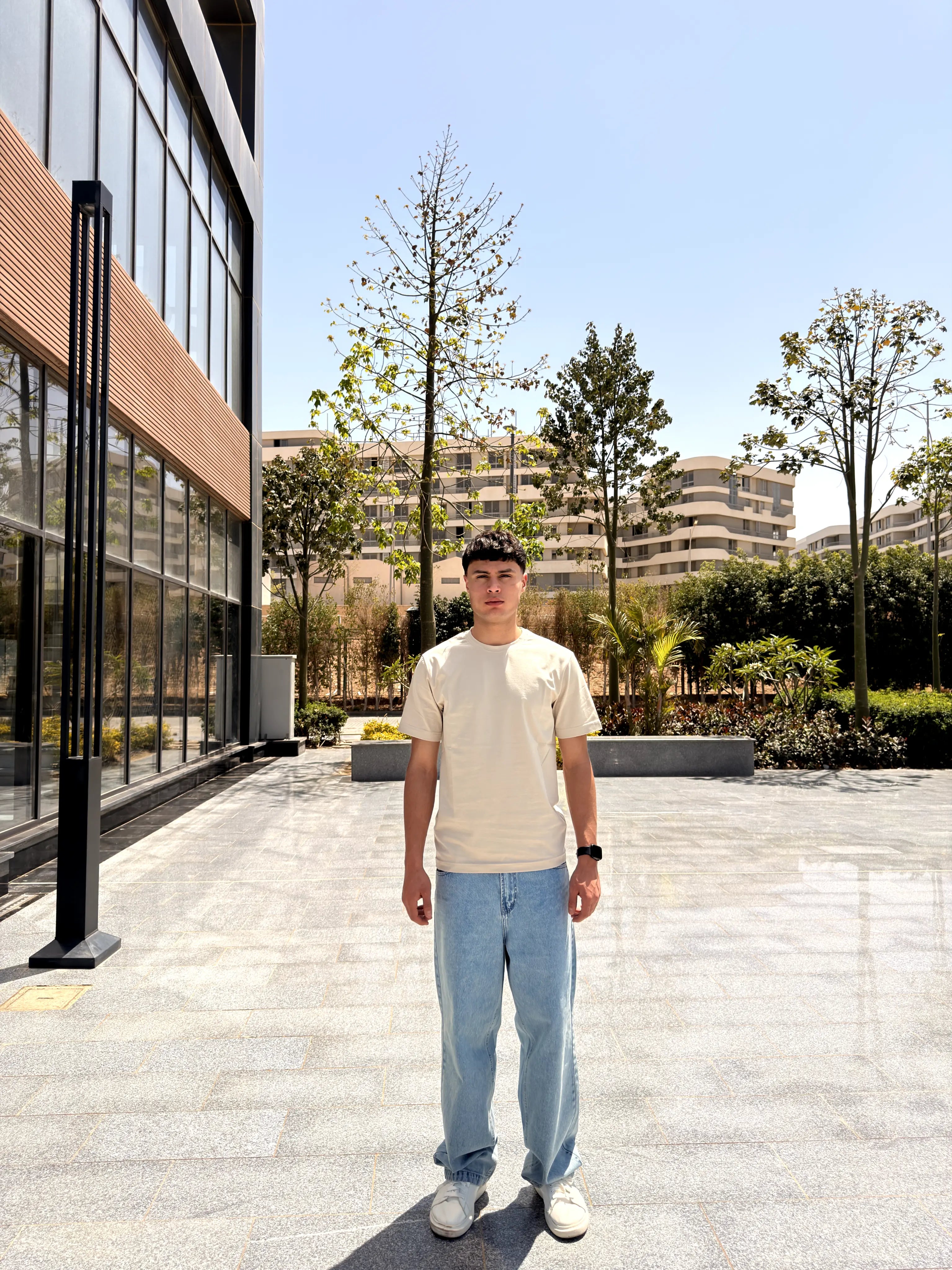Under Shirt Slim Fit Short sleeve - Beige