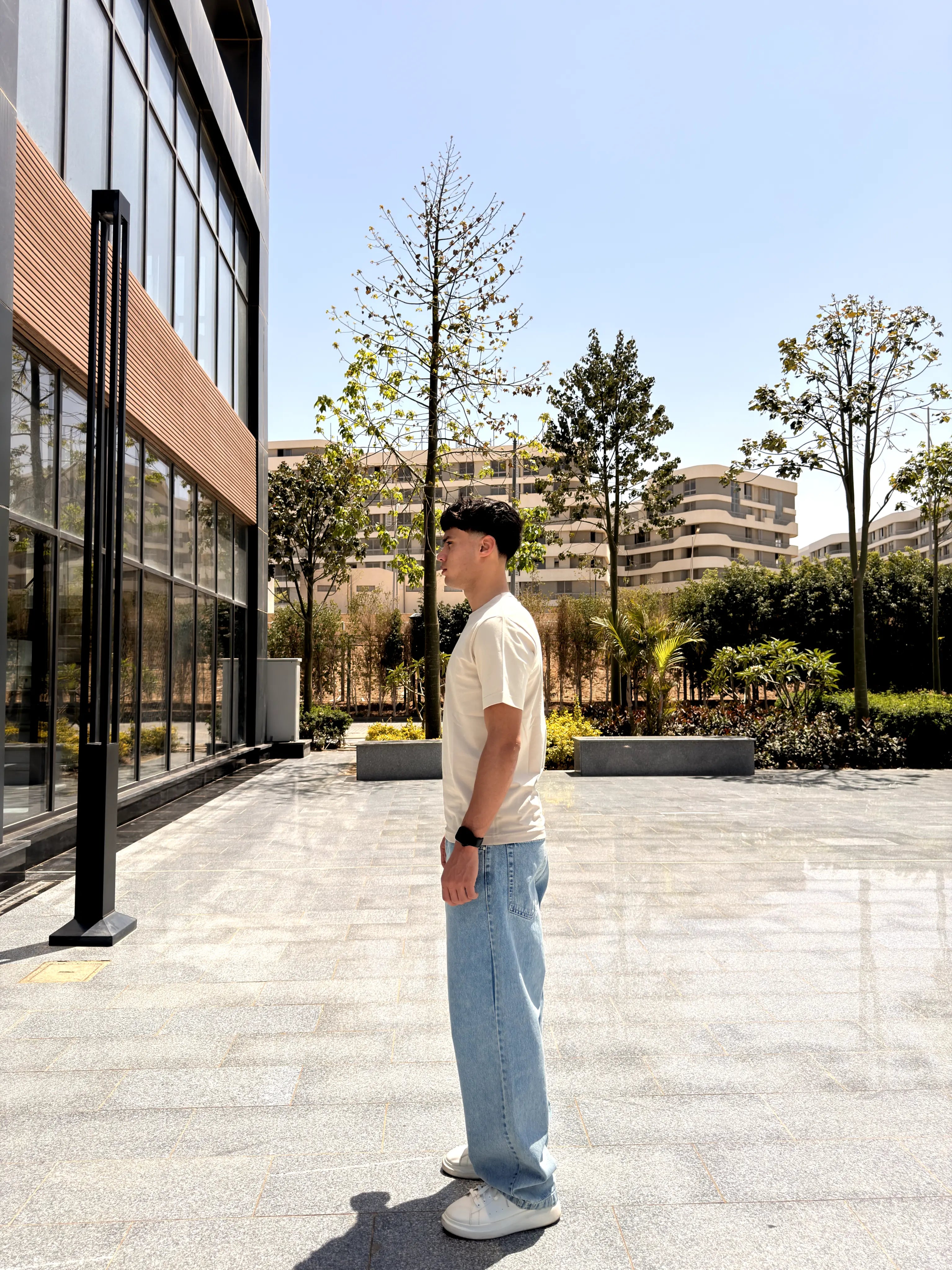 Under Shirt Slim Fit Short sleeve - Beige
