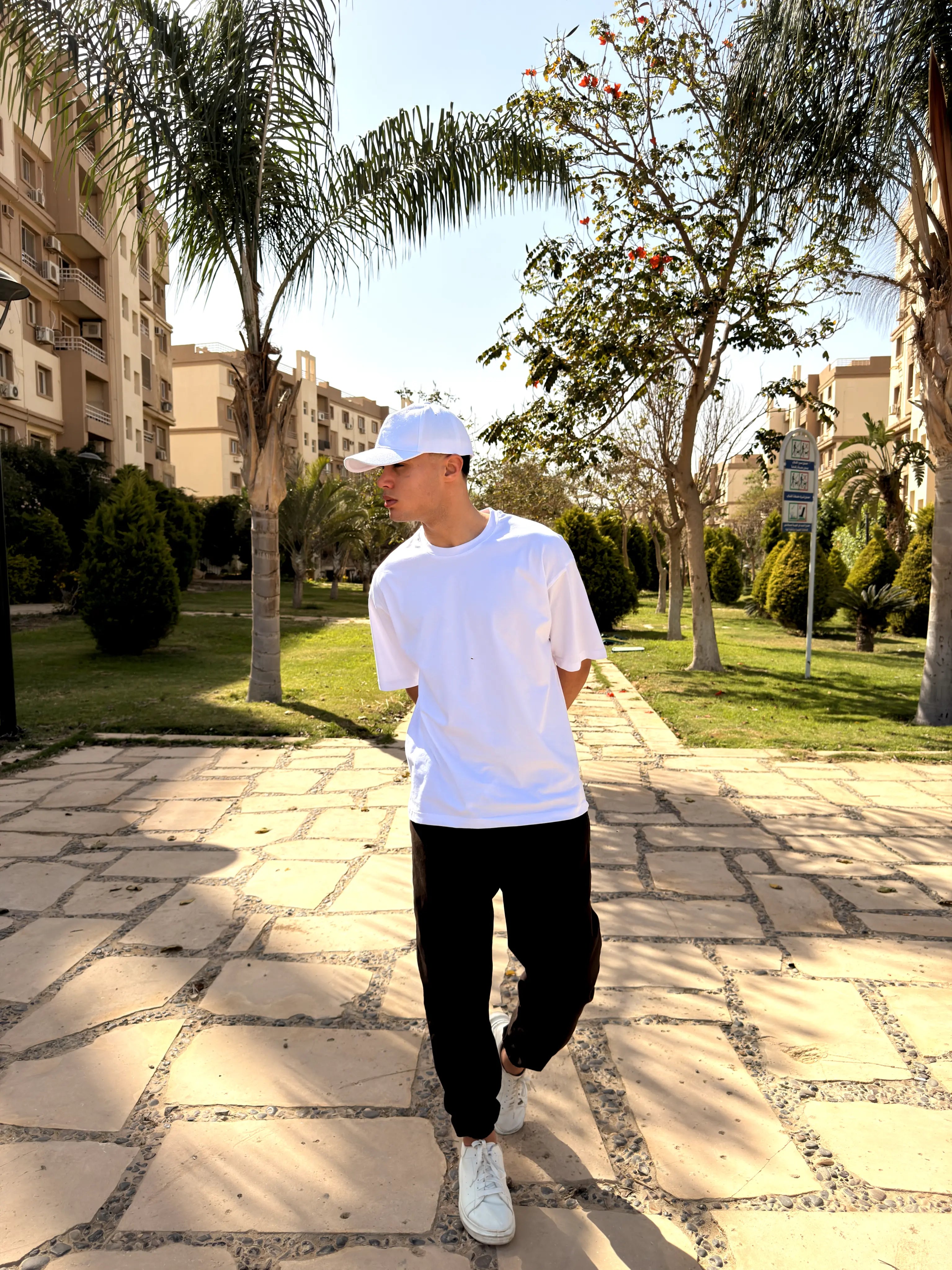 OVERSIZED PLEATED TEE BASIC - White