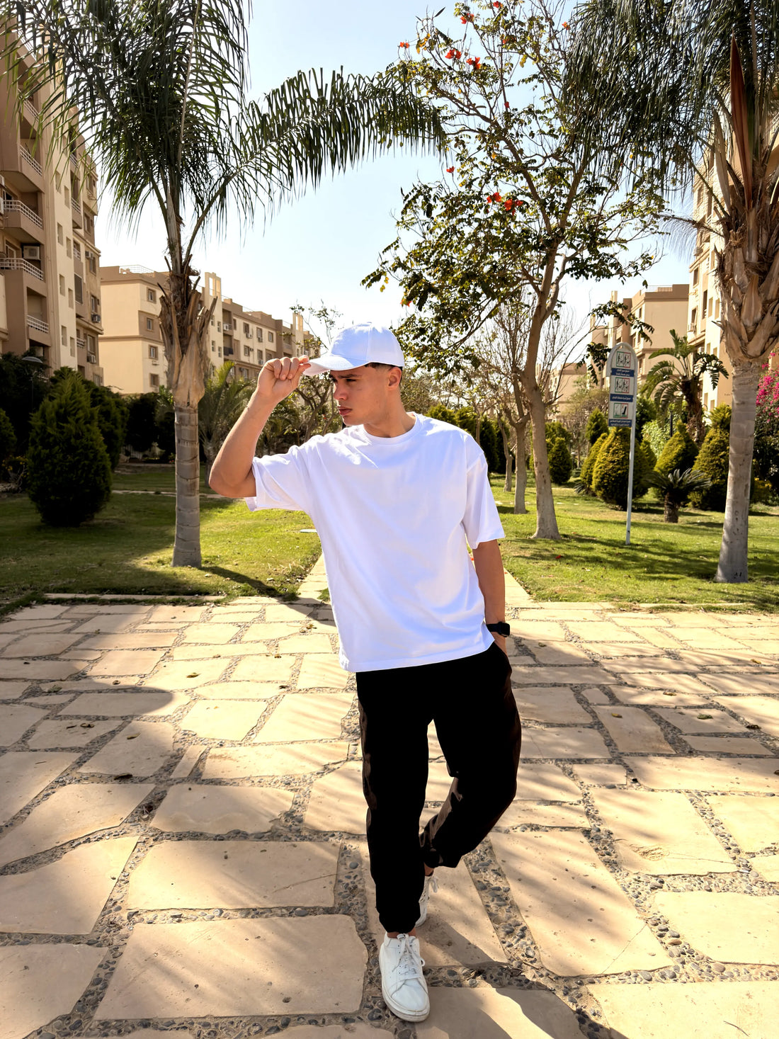 OVERSIZED PLEATED TEE BASIC - White