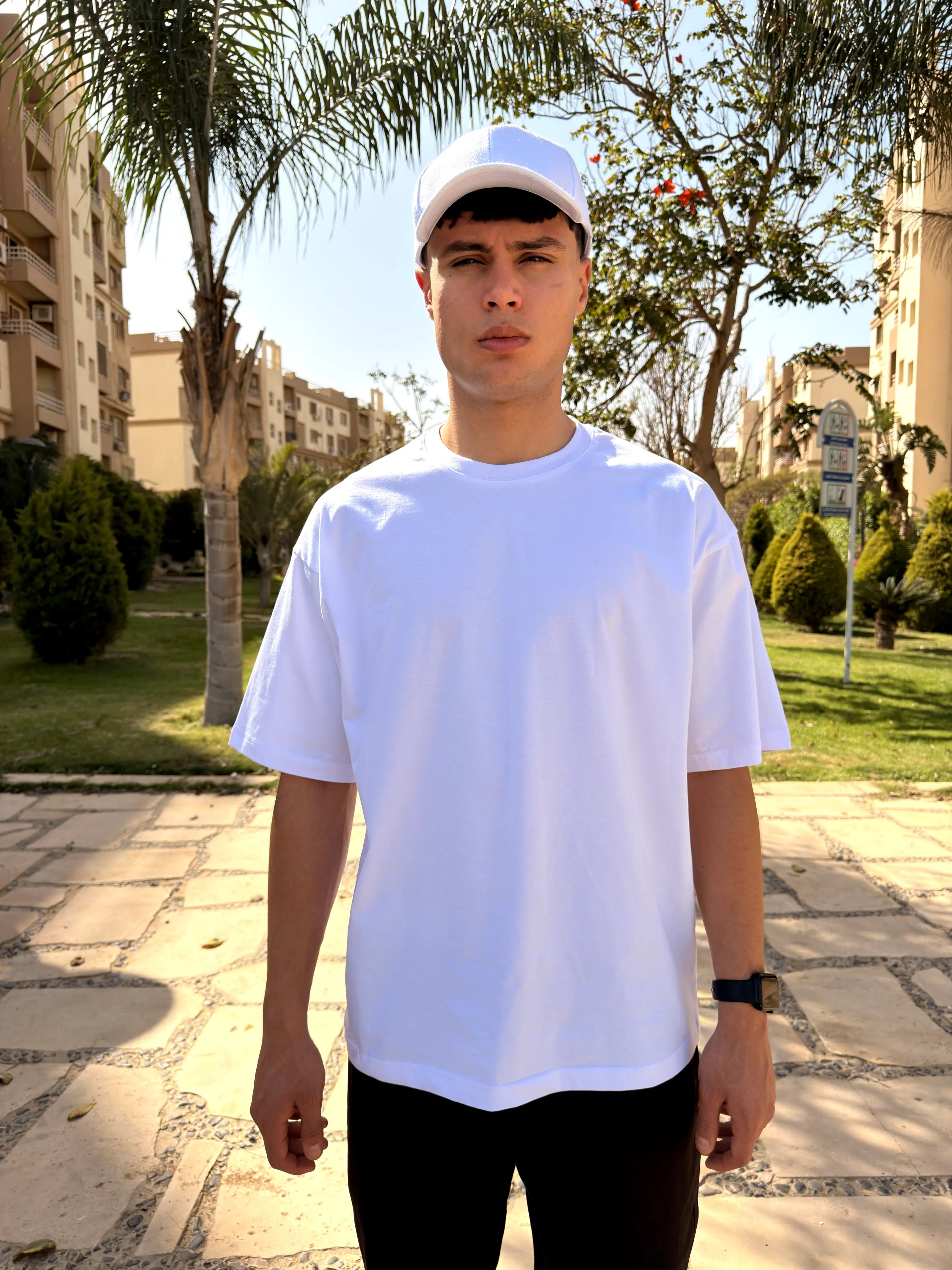 OVERSIZED PLEATED TEE BASIC - White