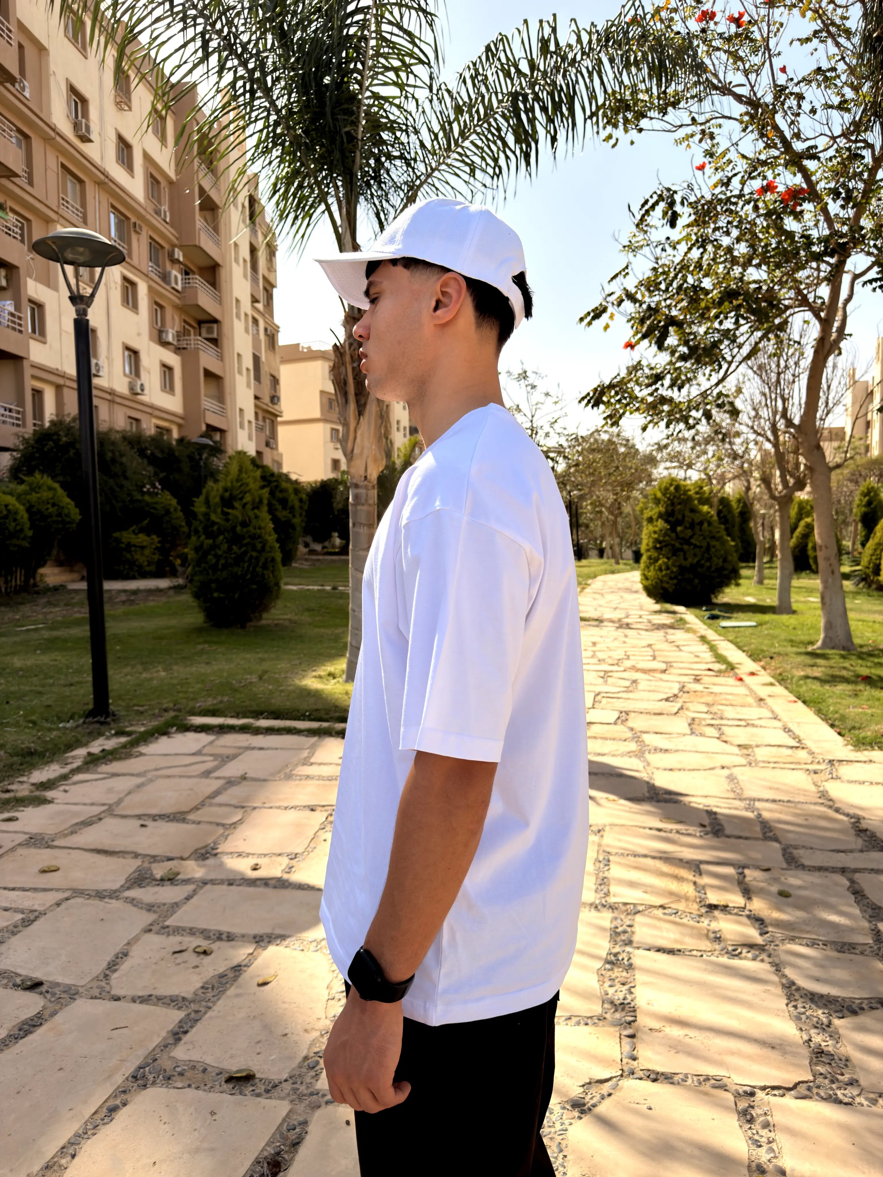 OVERSIZED PLEATED TEE BASIC - White