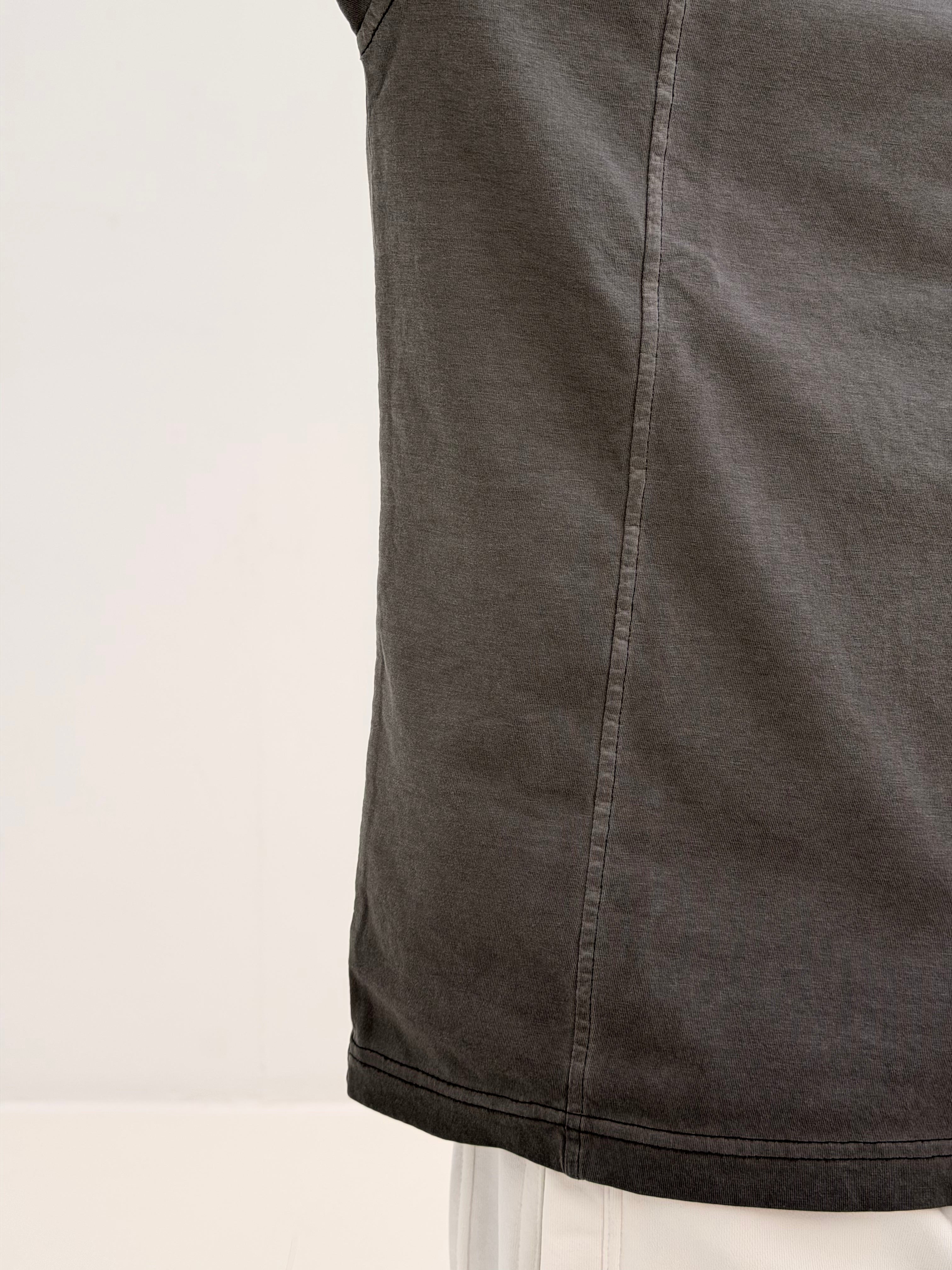 OVERSIZED SIDE LINE TEE BASIC - WASHED GREY