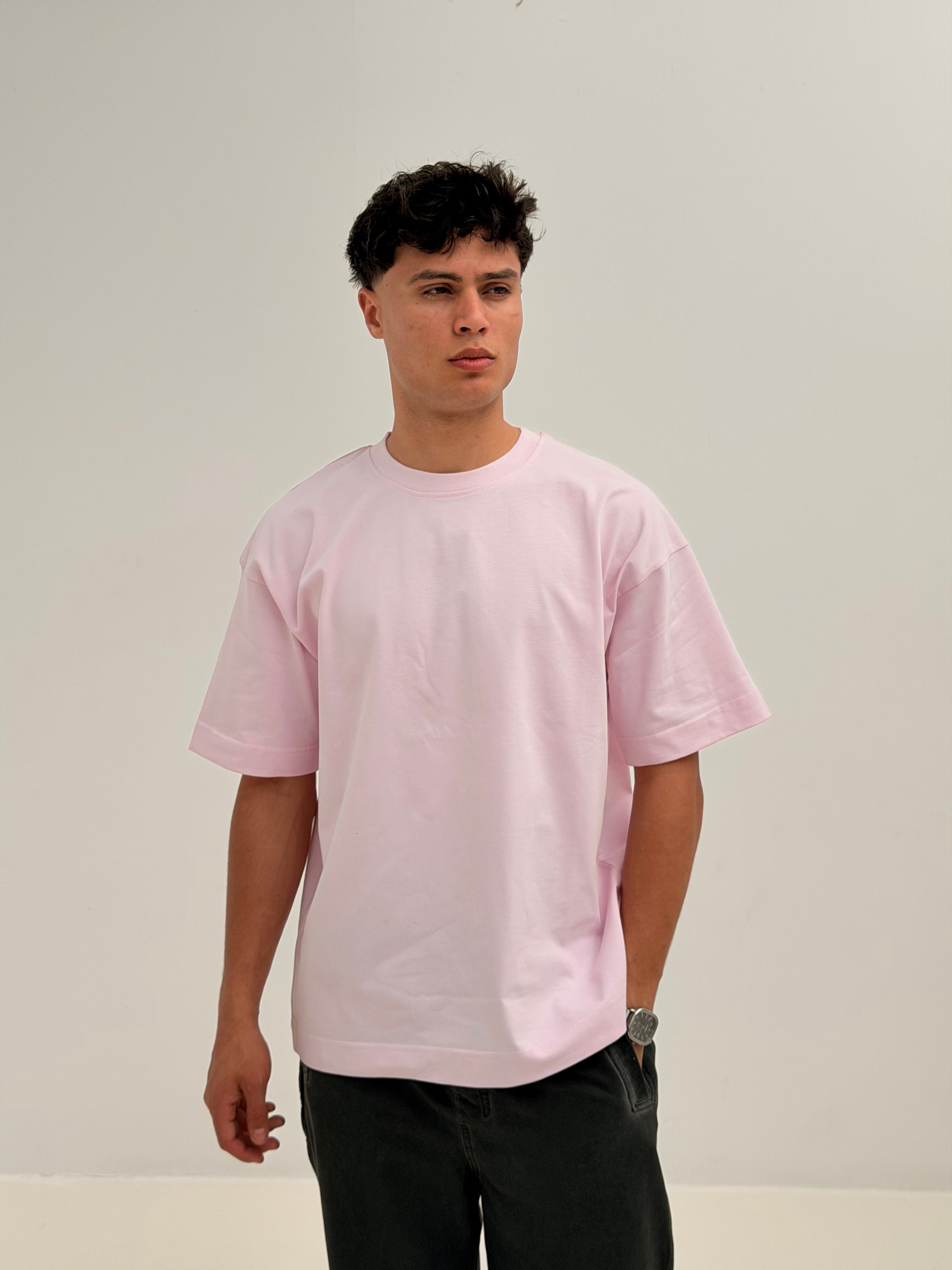 OVERSIZED BACK LINE TEE BASIC - PINK