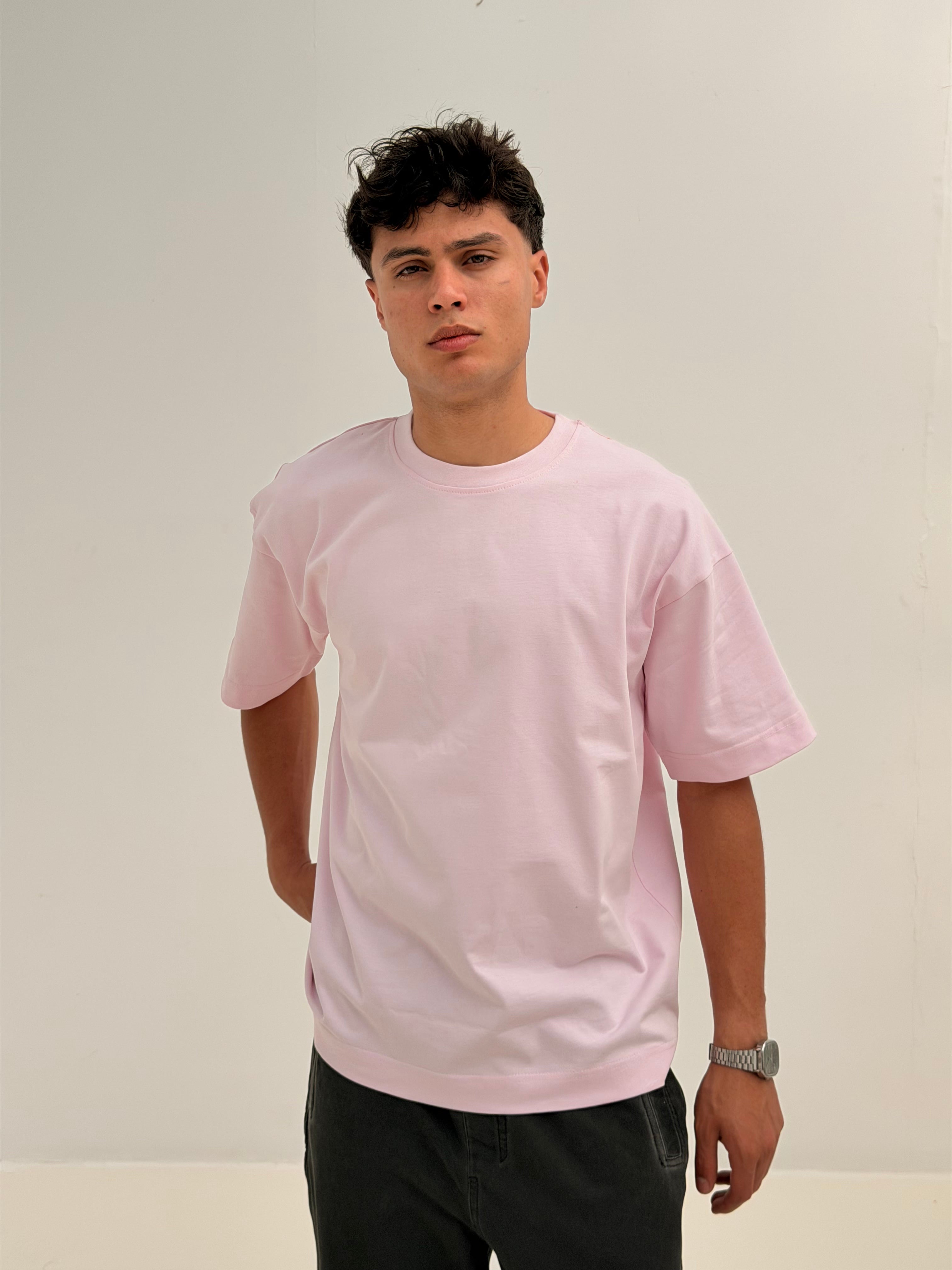 OVERSIZED BACK LINE TEE BASIC - PINK