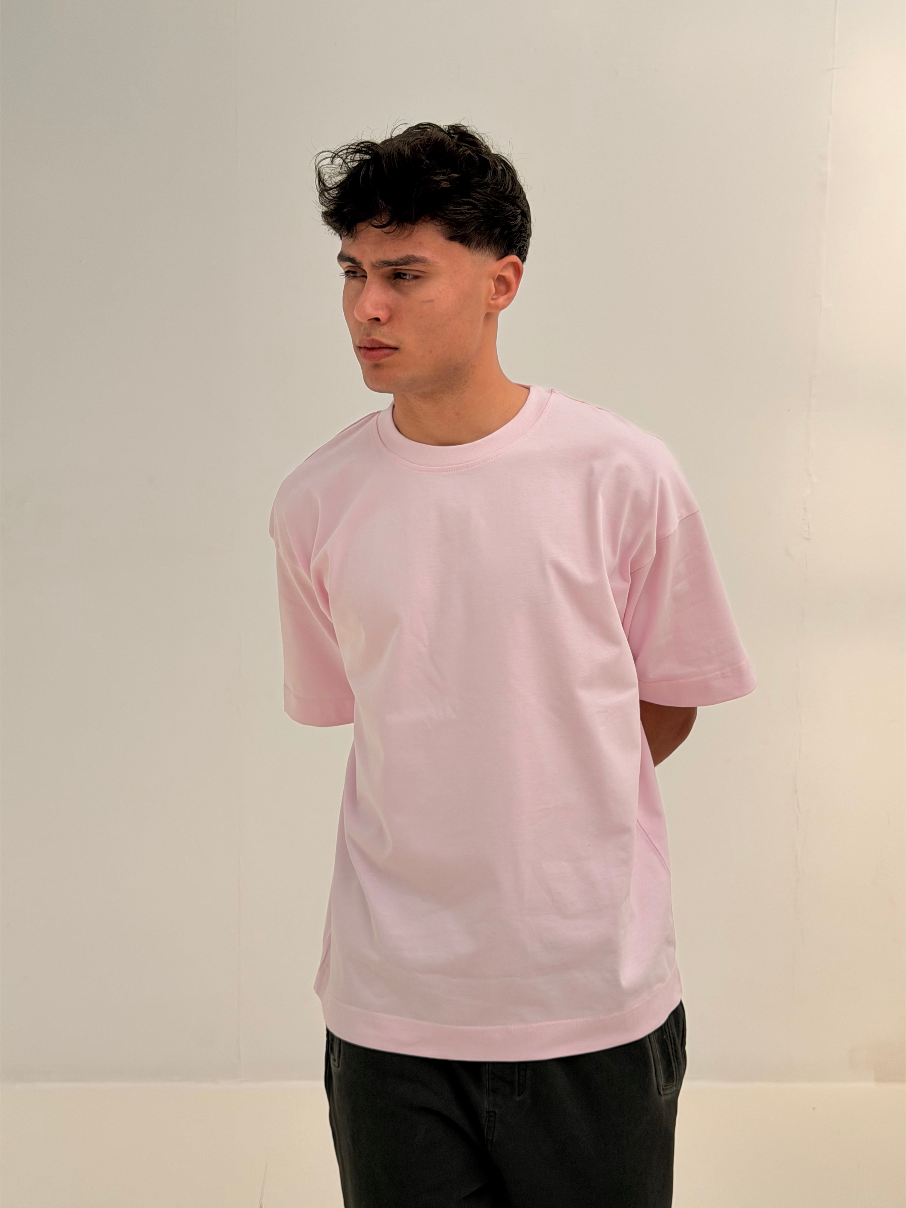 OVERSIZED BACK LINE TEE BASIC - PINK