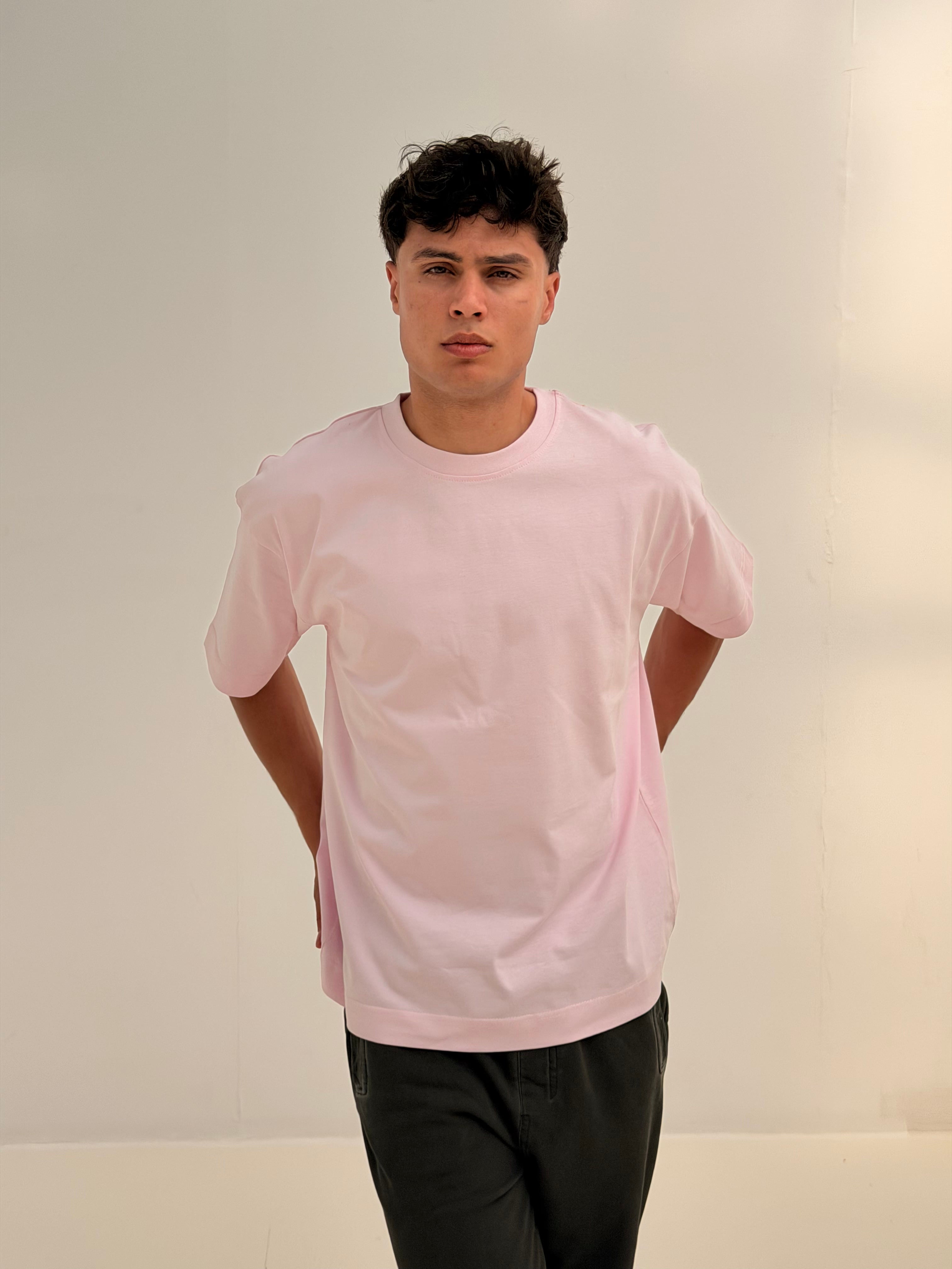 OVERSIZED BACK LINE TEE BASIC - PINK