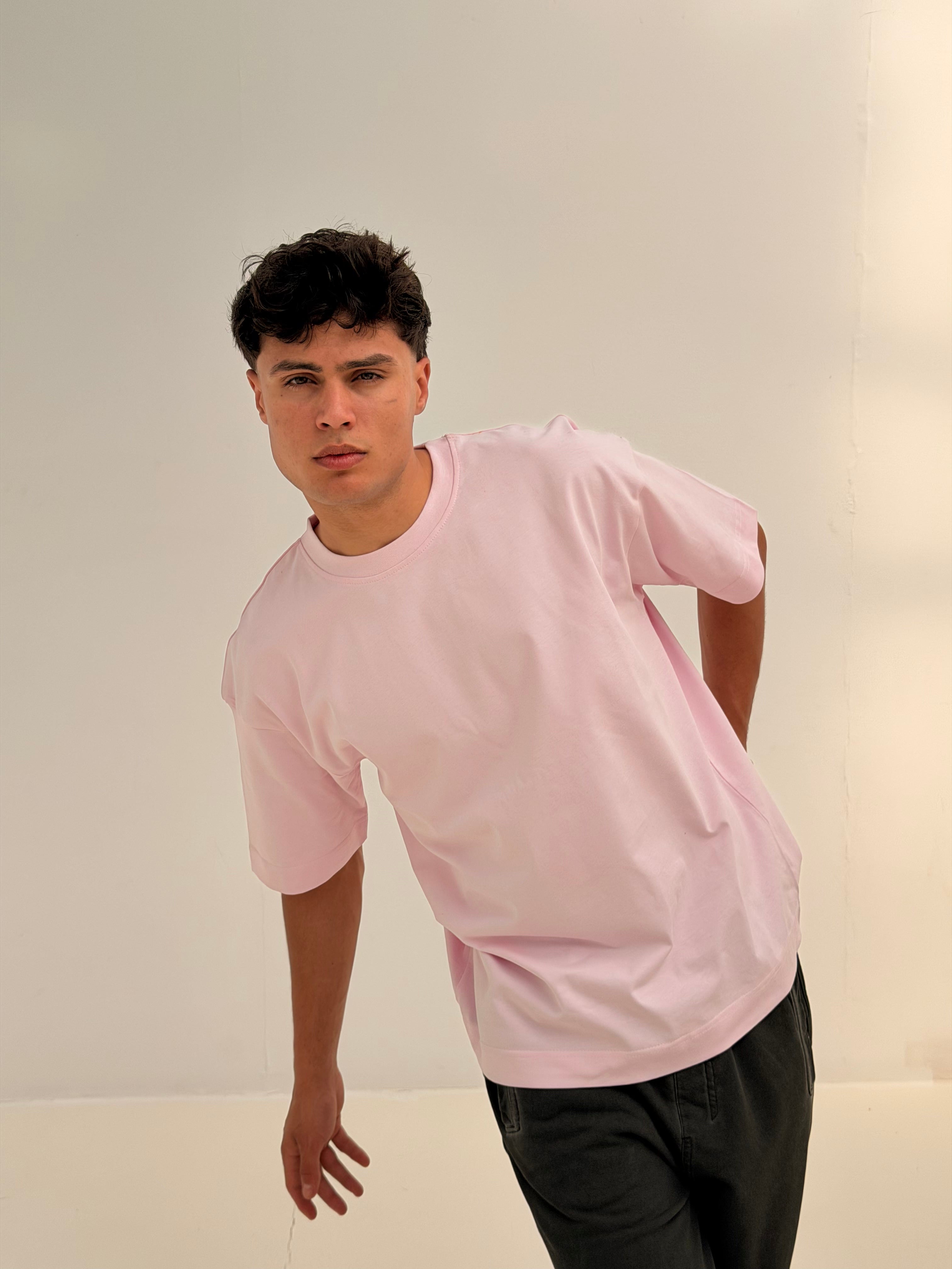 OVERSIZED BACK LINE TEE BASIC - PINK